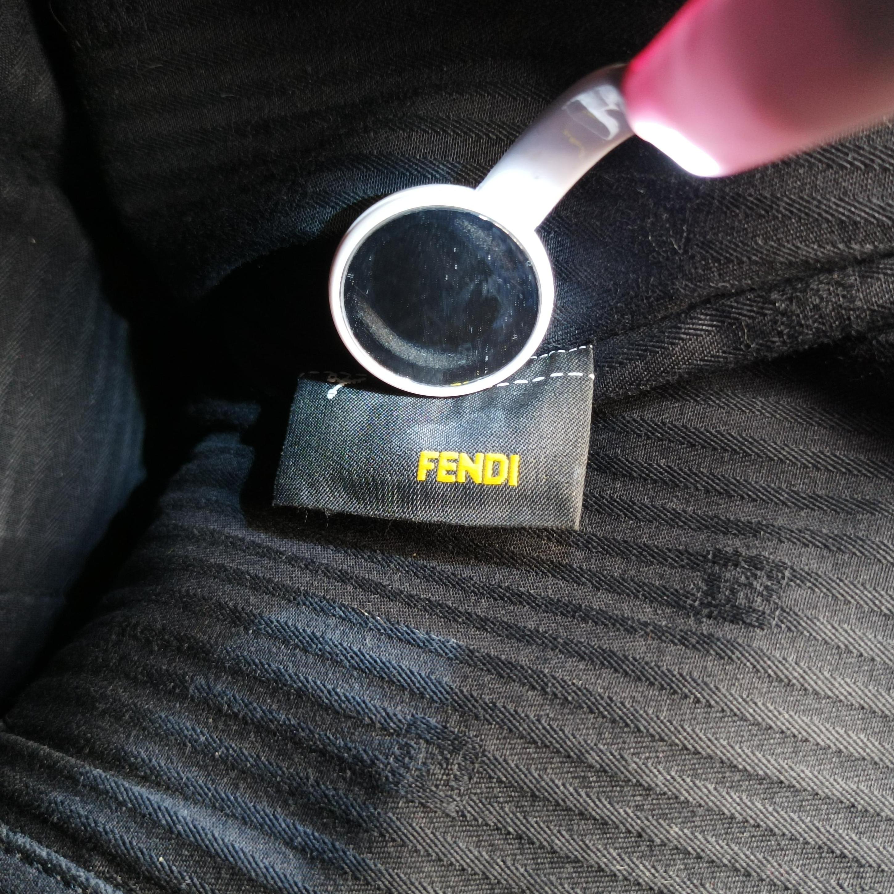 Pre-owned Fendi 2 JOURS Black Leather 8BH250 shoulderbag | stylenewstar