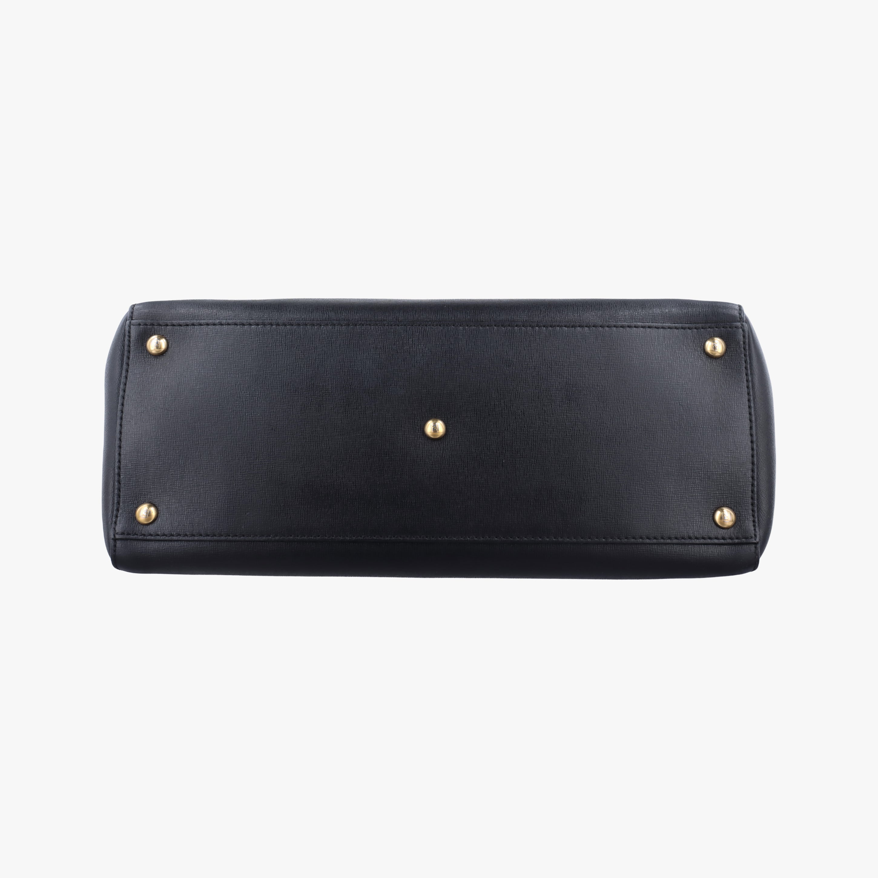 Pre-owned Fendi 2 JOURS Black Leather 8BH250 shoulderbag | stylenewstar