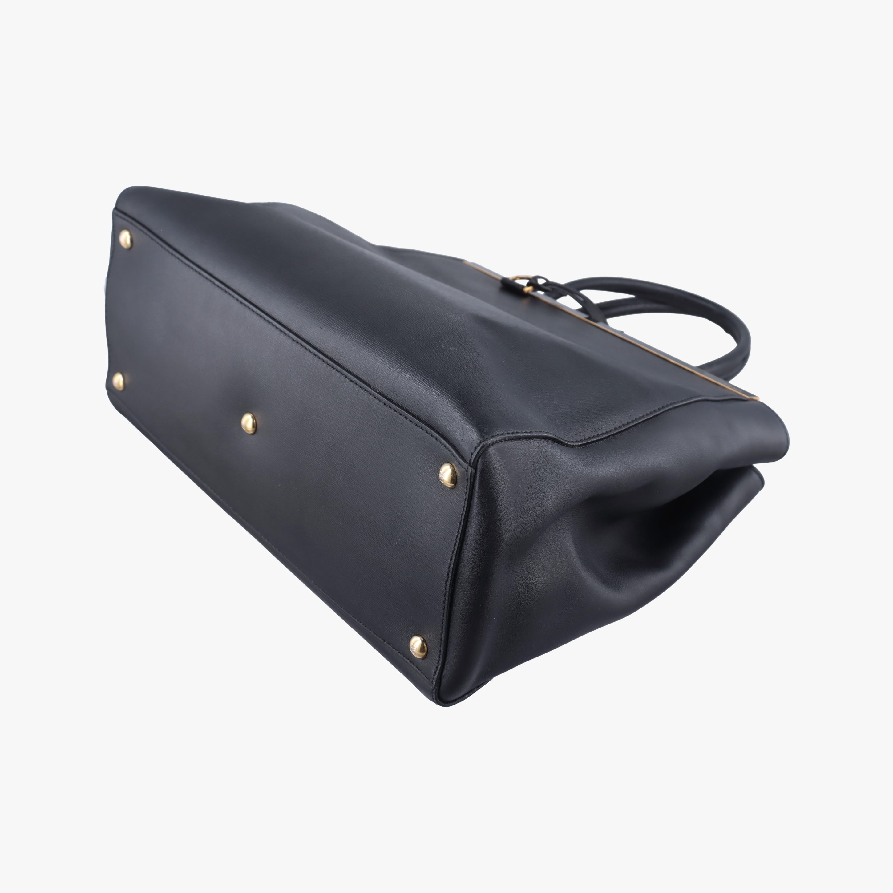 Pre-owned Fendi 2 JOURS Black Leather 8BH250 shoulderbag | stylenewstar