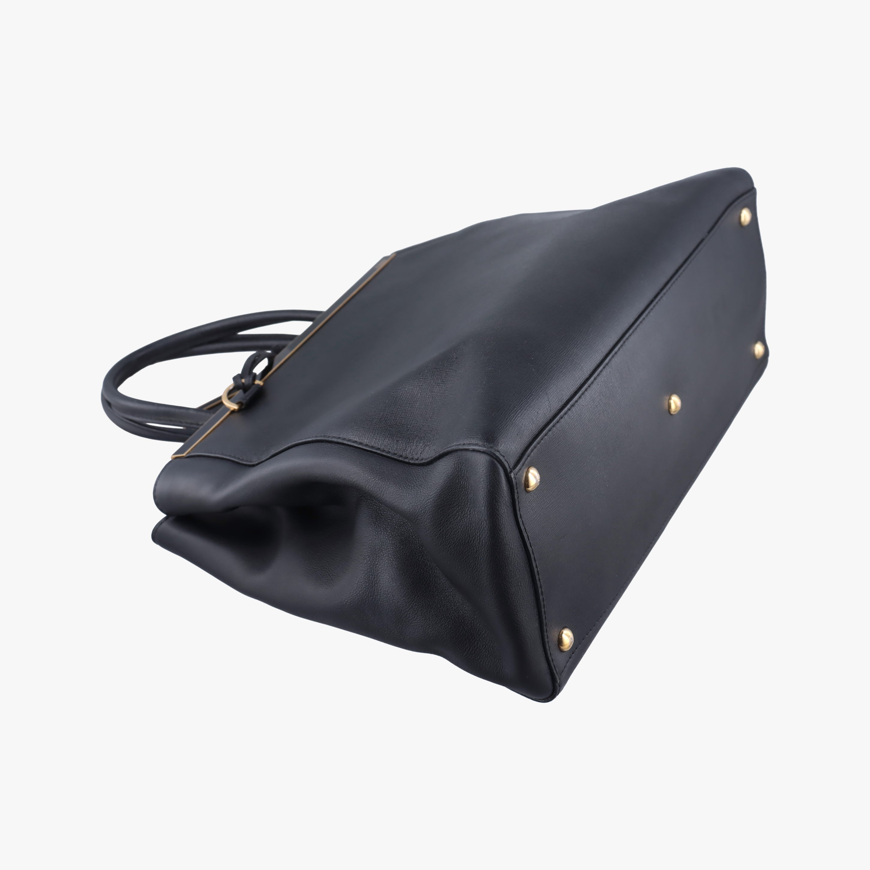 Pre-owned Fendi 2 JOURS Black Leather 8BH250 shoulderbag | stylenewstar