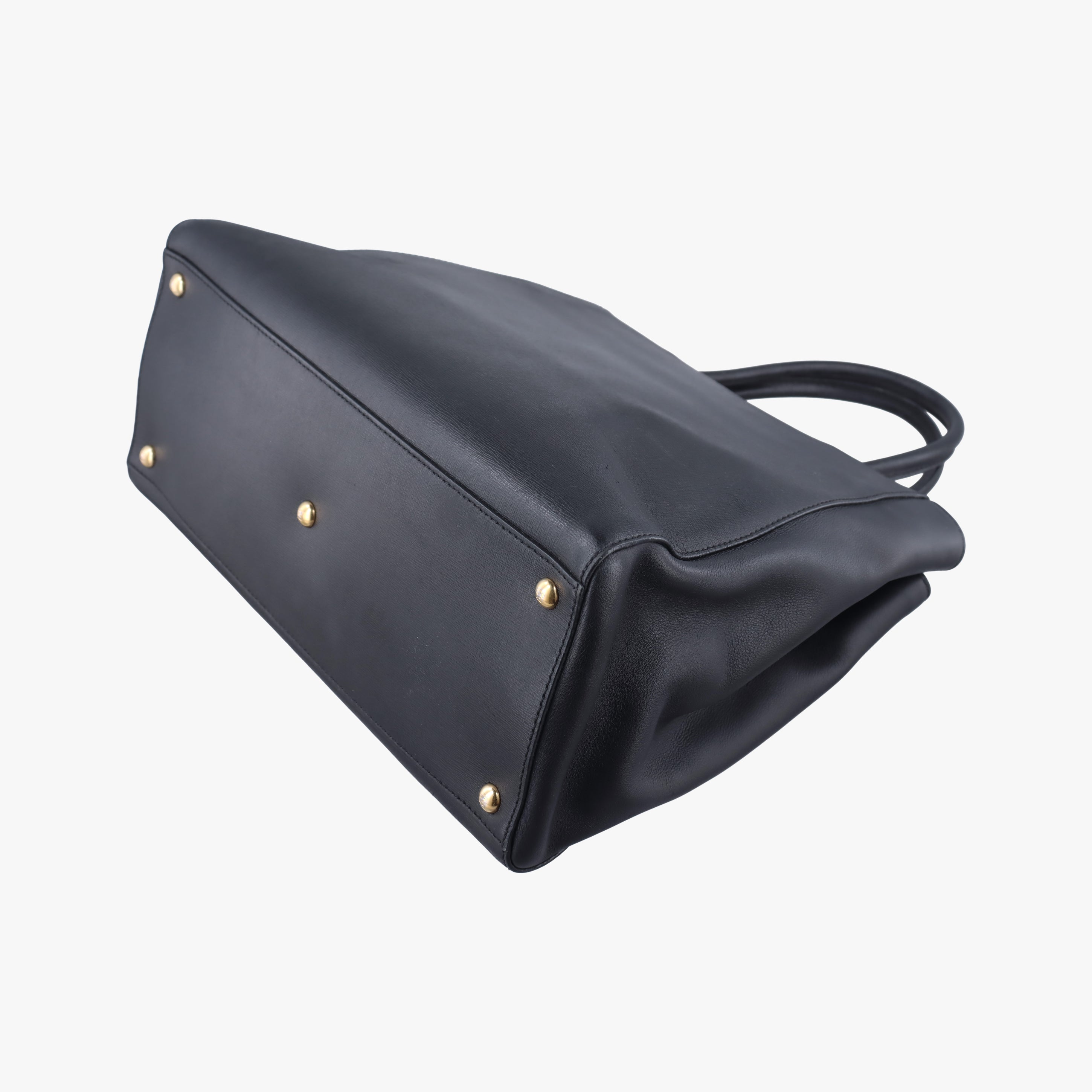 Pre-owned Fendi 2 JOURS Black Leather 8BH250 shoulderbag | stylenewstar
