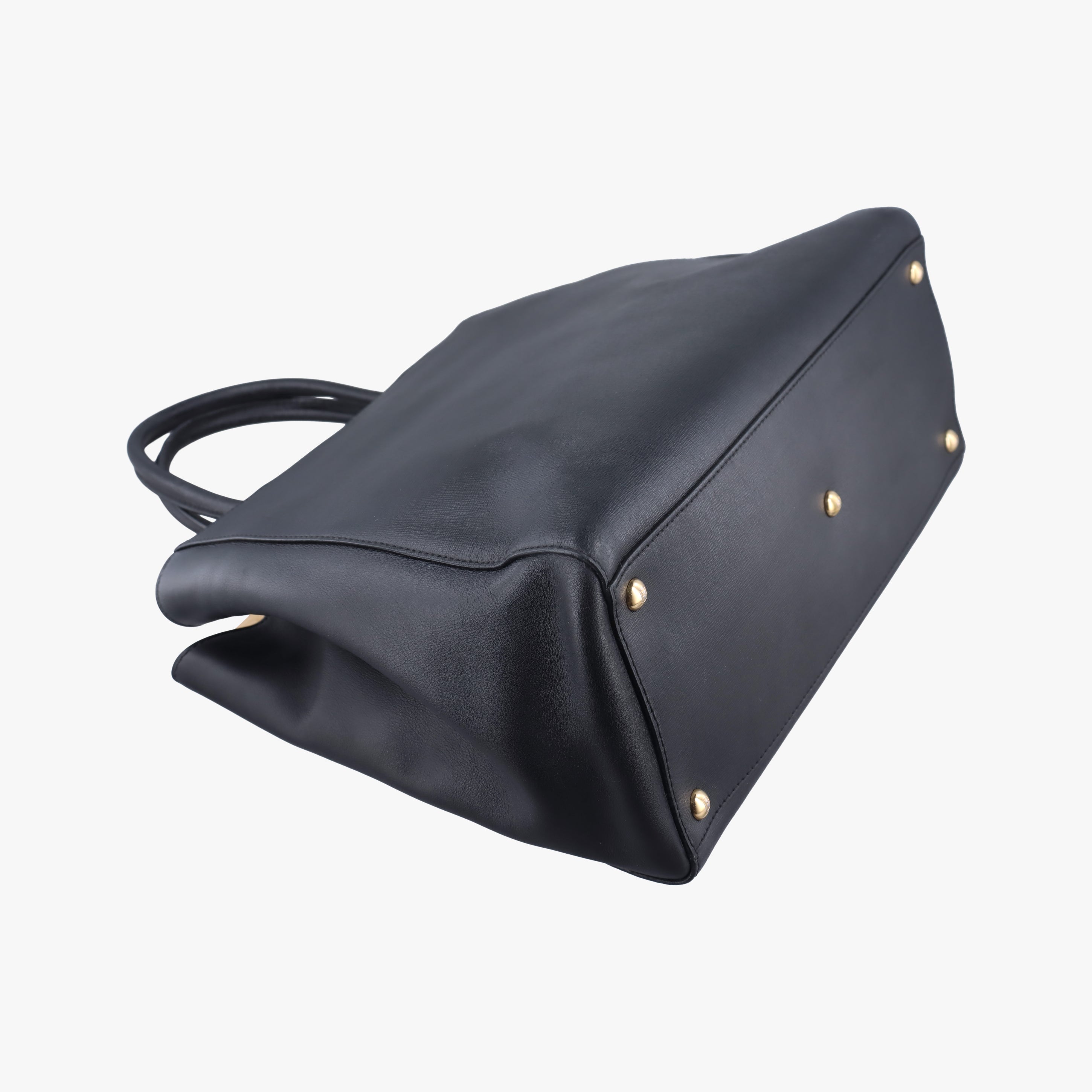 Pre-owned Fendi 2 JOURS Black Leather 8BH250 shoulderbag | stylenewstar