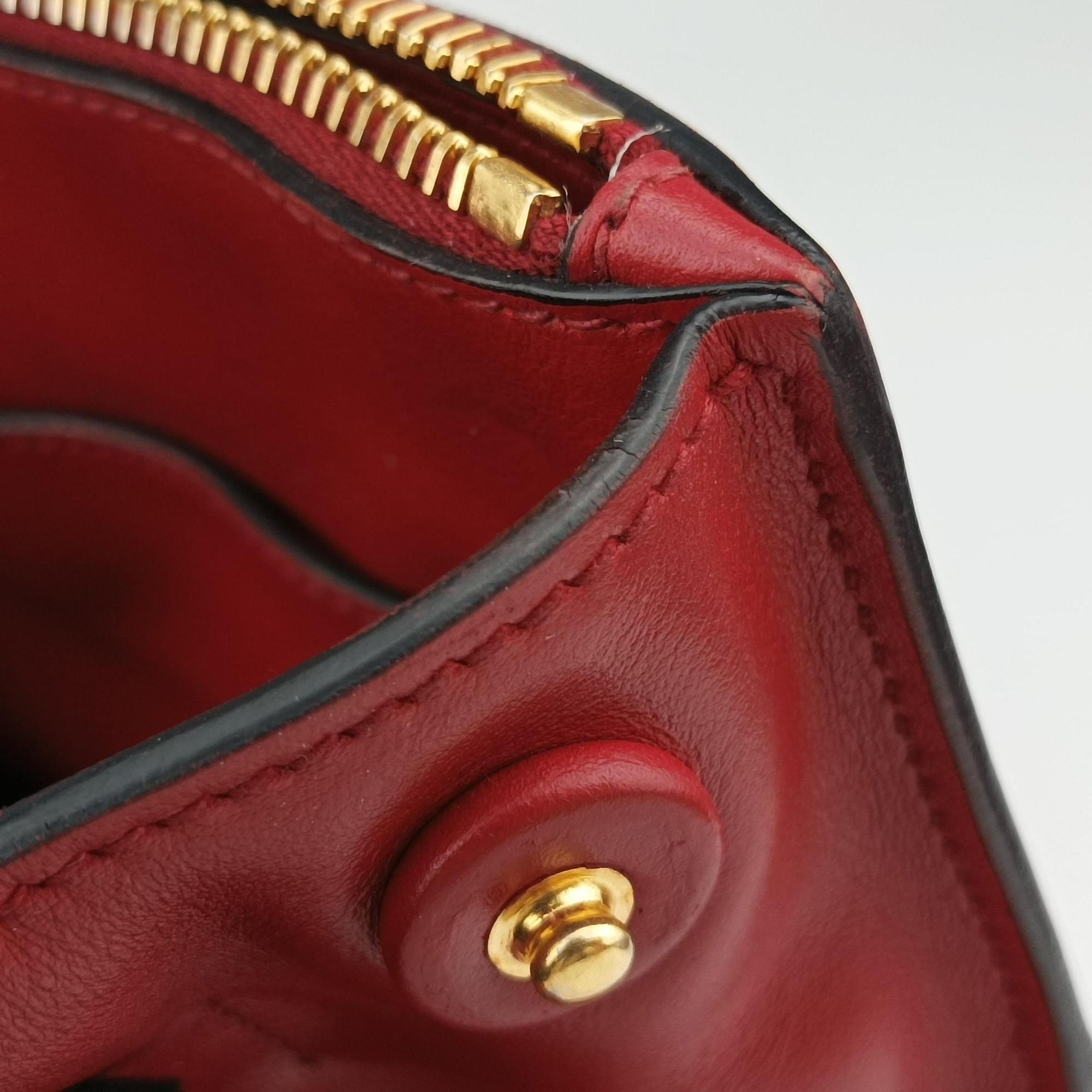 Vintage Prada Paradigm Red saffiano leather  shoulderbag | stylenewstar