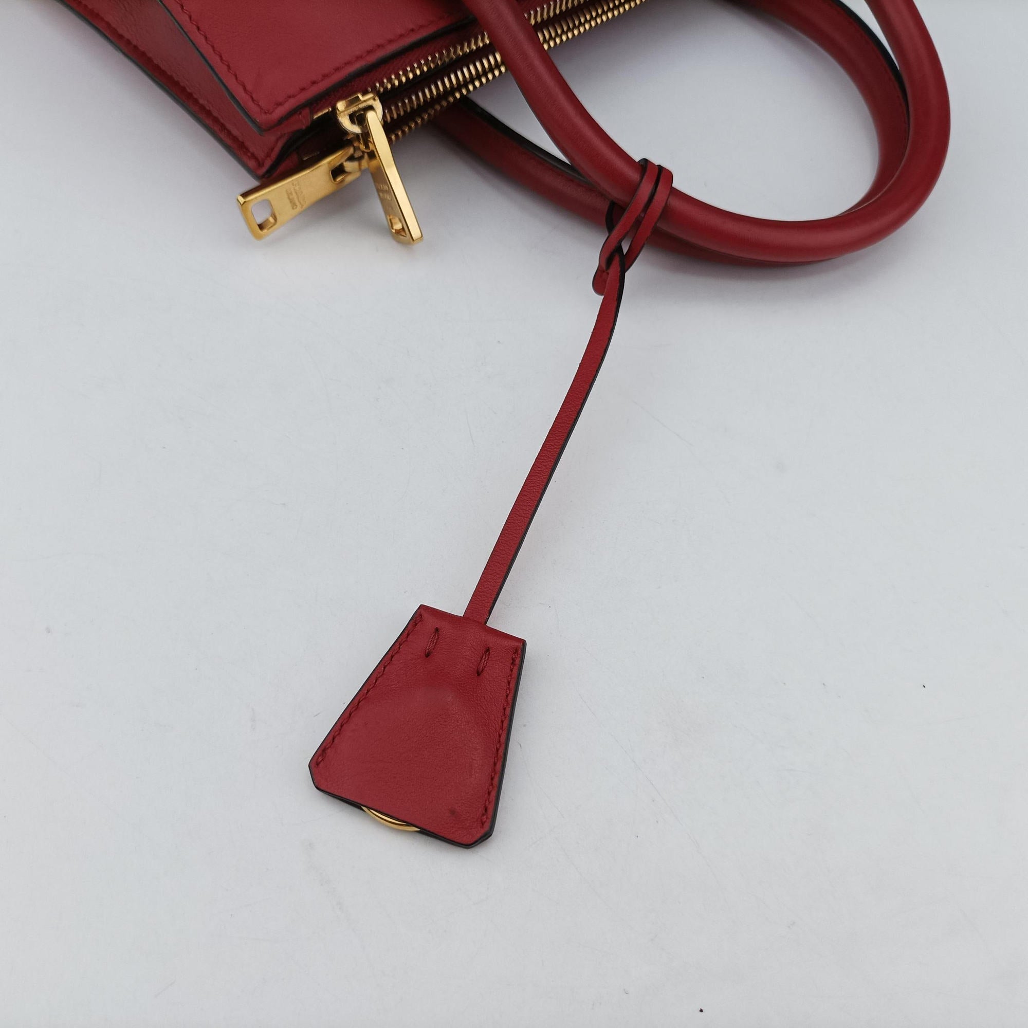 Vintage Prada Paradigm Red saffiano leather  shoulderbag | stylenewstar