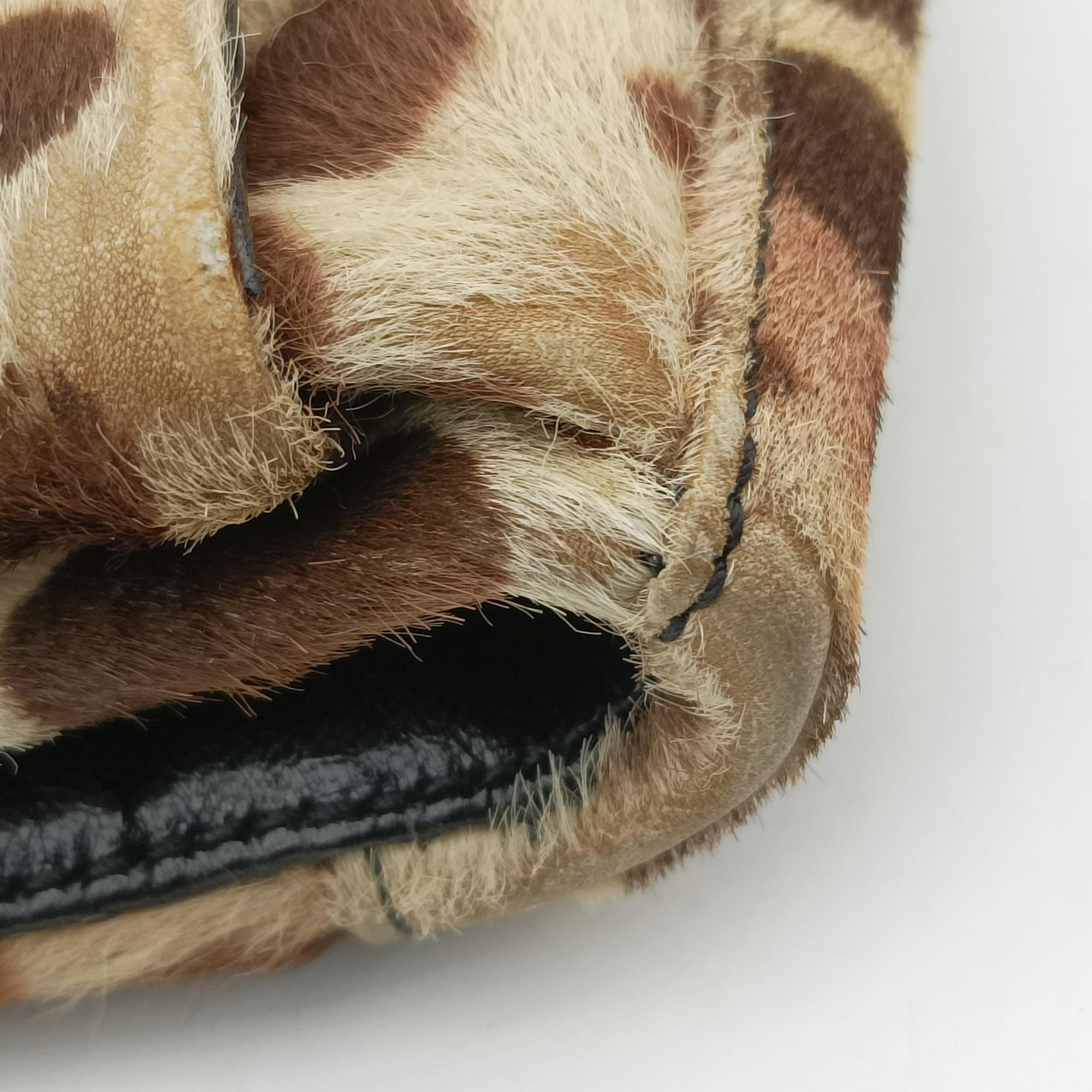 Pre-owned Fendi Mamma Baguette Leopard Pattern Beige x Brown x Black ponyhair 230823 shoulderbag | stylenewstar
