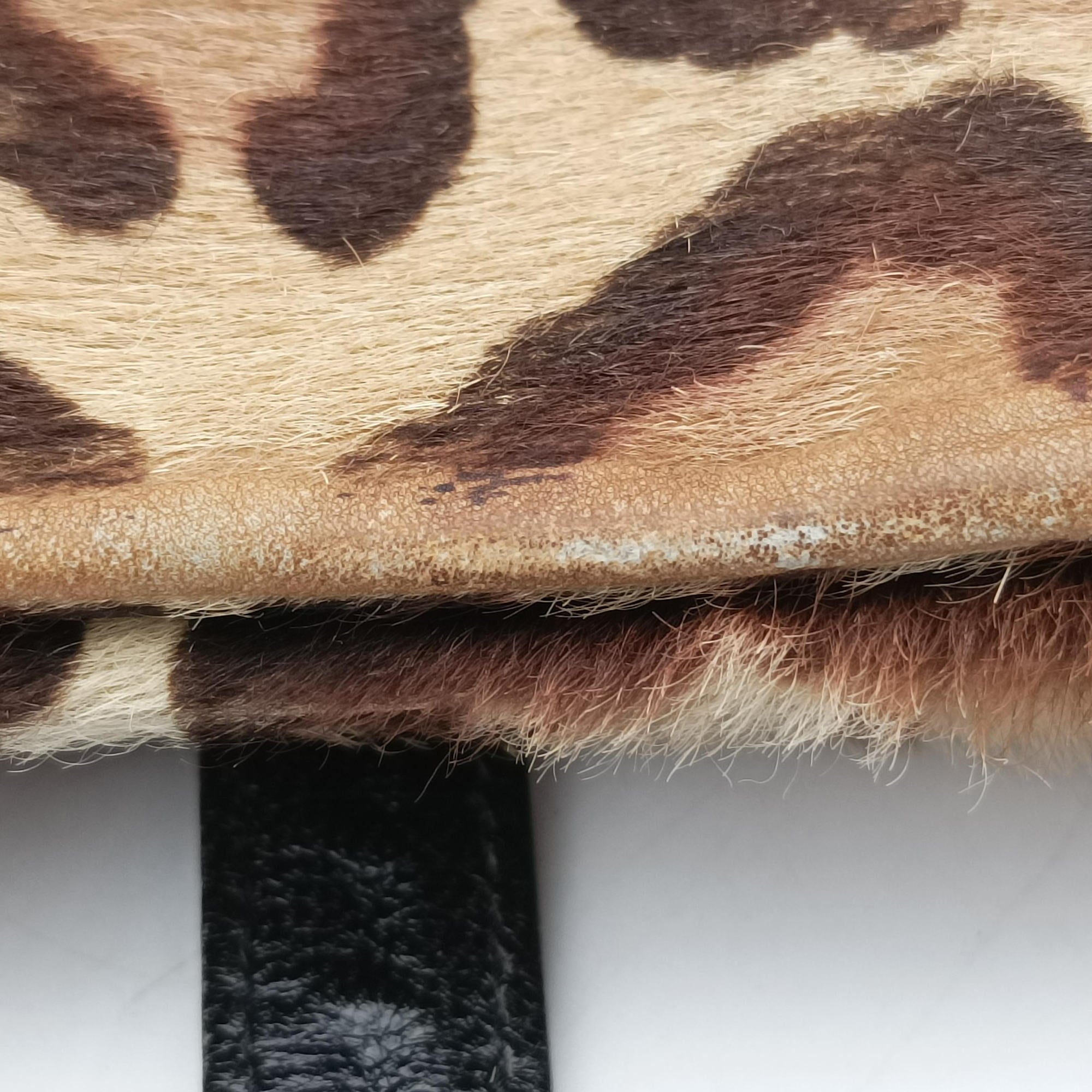 Pre-owned Fendi Mamma Baguette Leopard Pattern Beige x Brown x Black ponyhair 230823 shoulderbag | stylenewstar