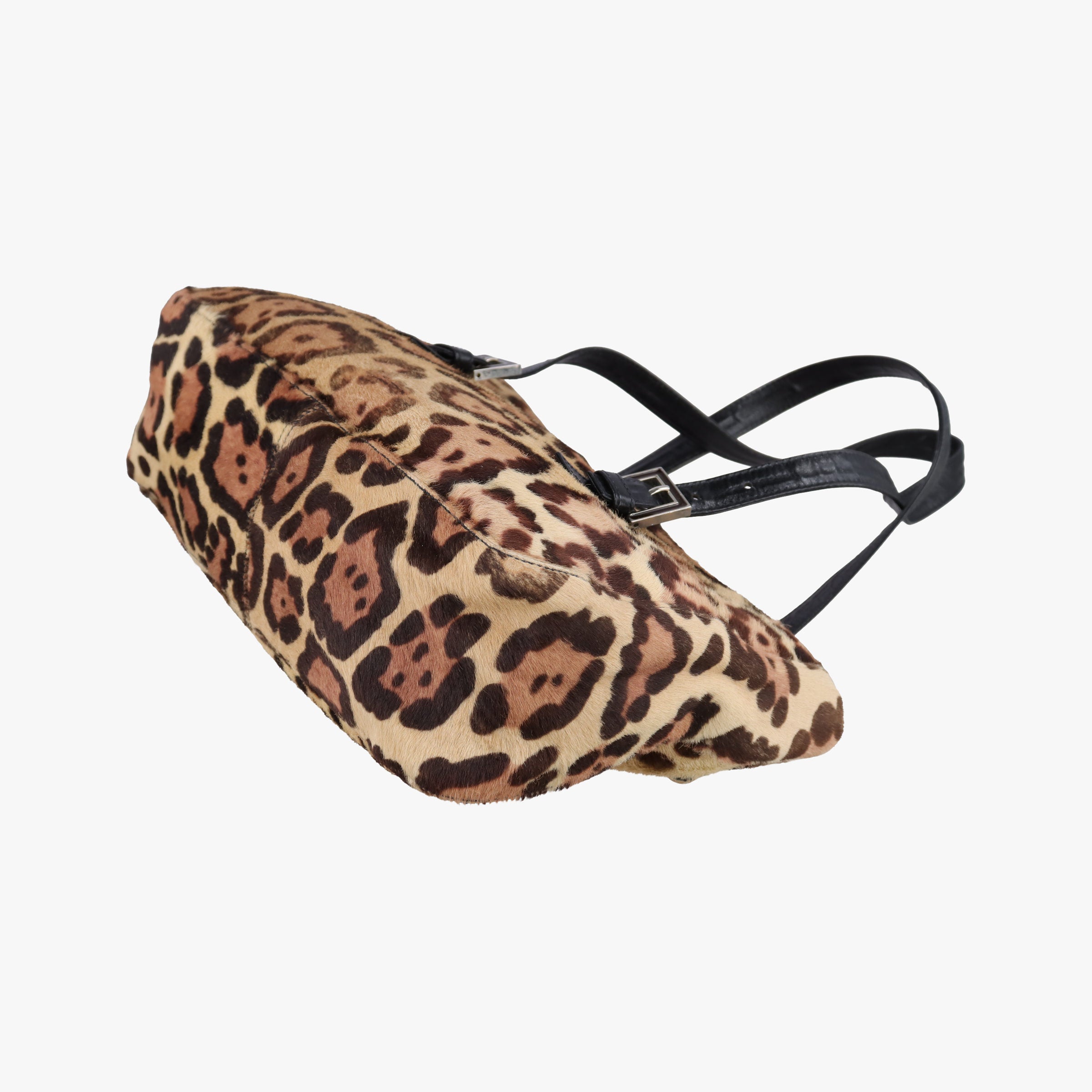 Pre-owned Fendi Mamma Baguette Leopard Pattern Beige x Brown x Black ponyhair 230823 shoulderbag | stylenewstar