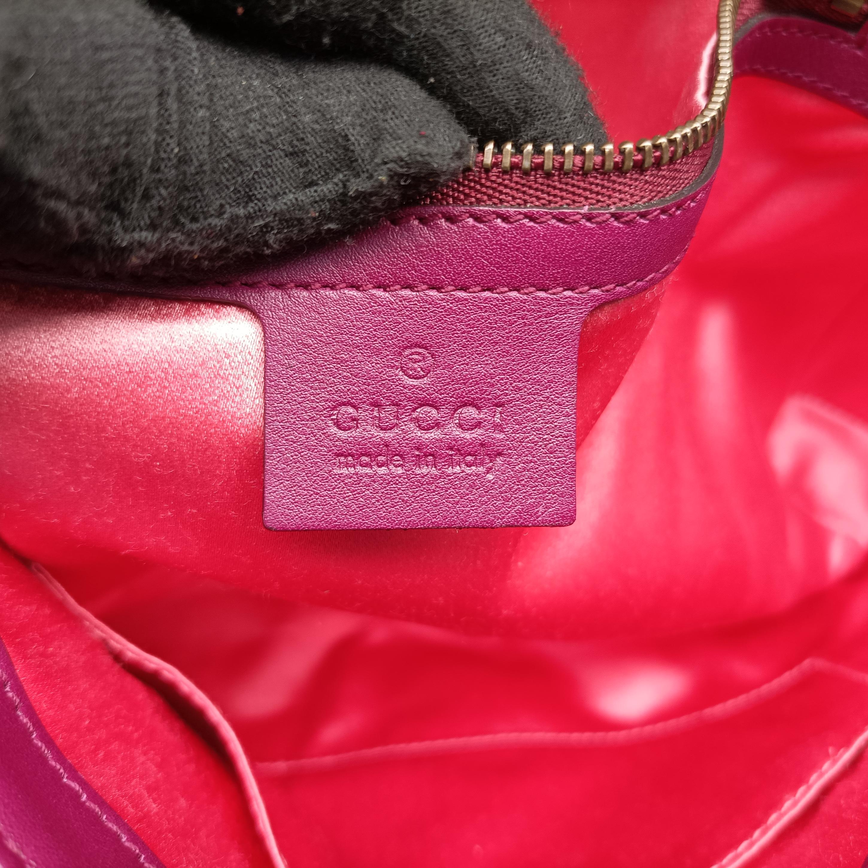 Pre-owned Gucci GG Marmont Purple×Multicolour velour 443496 shoulderbag | stylenewstar
