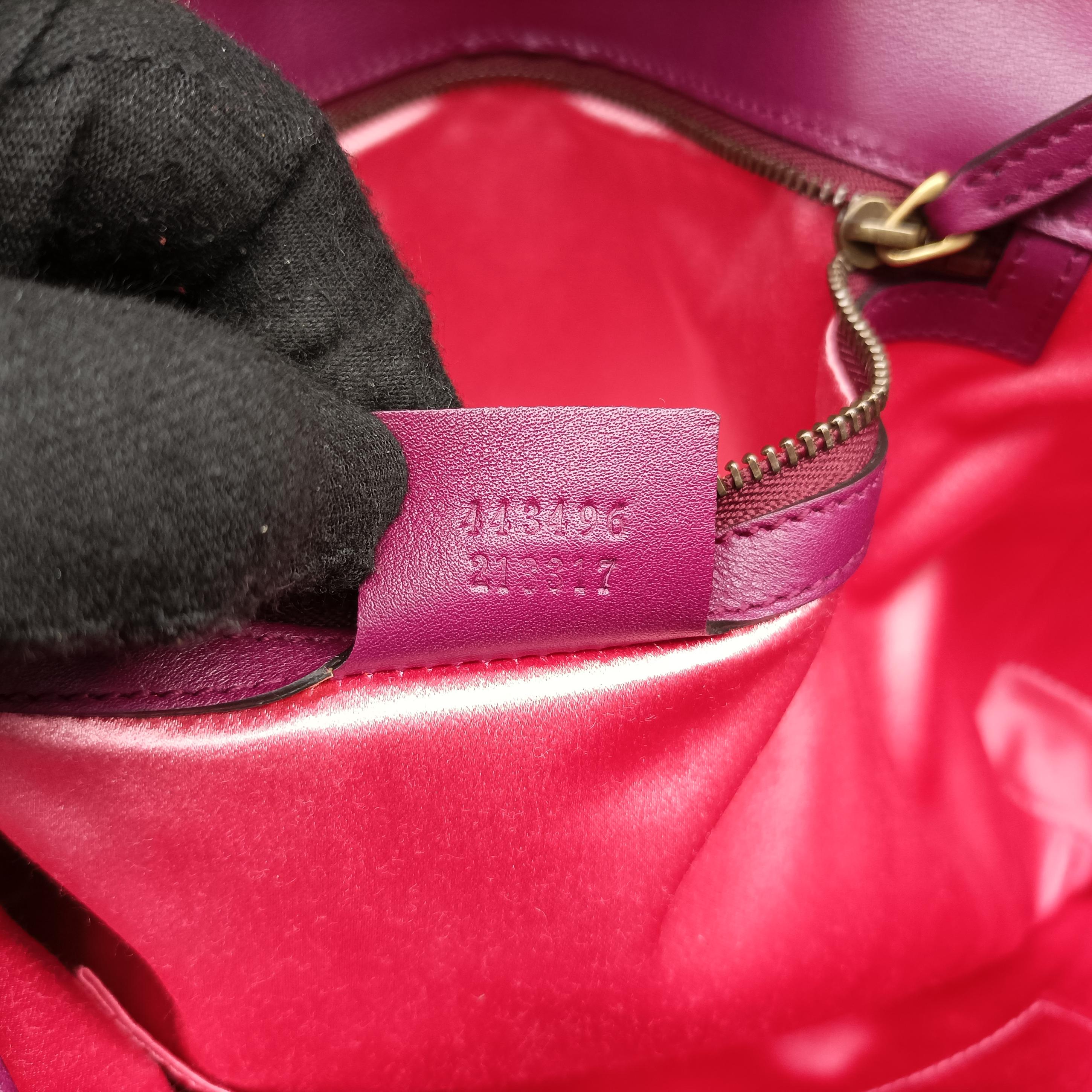 Pre-owned Gucci GG Marmont Purple×Multicolour velour 443496 shoulderbag | stylenewstar
