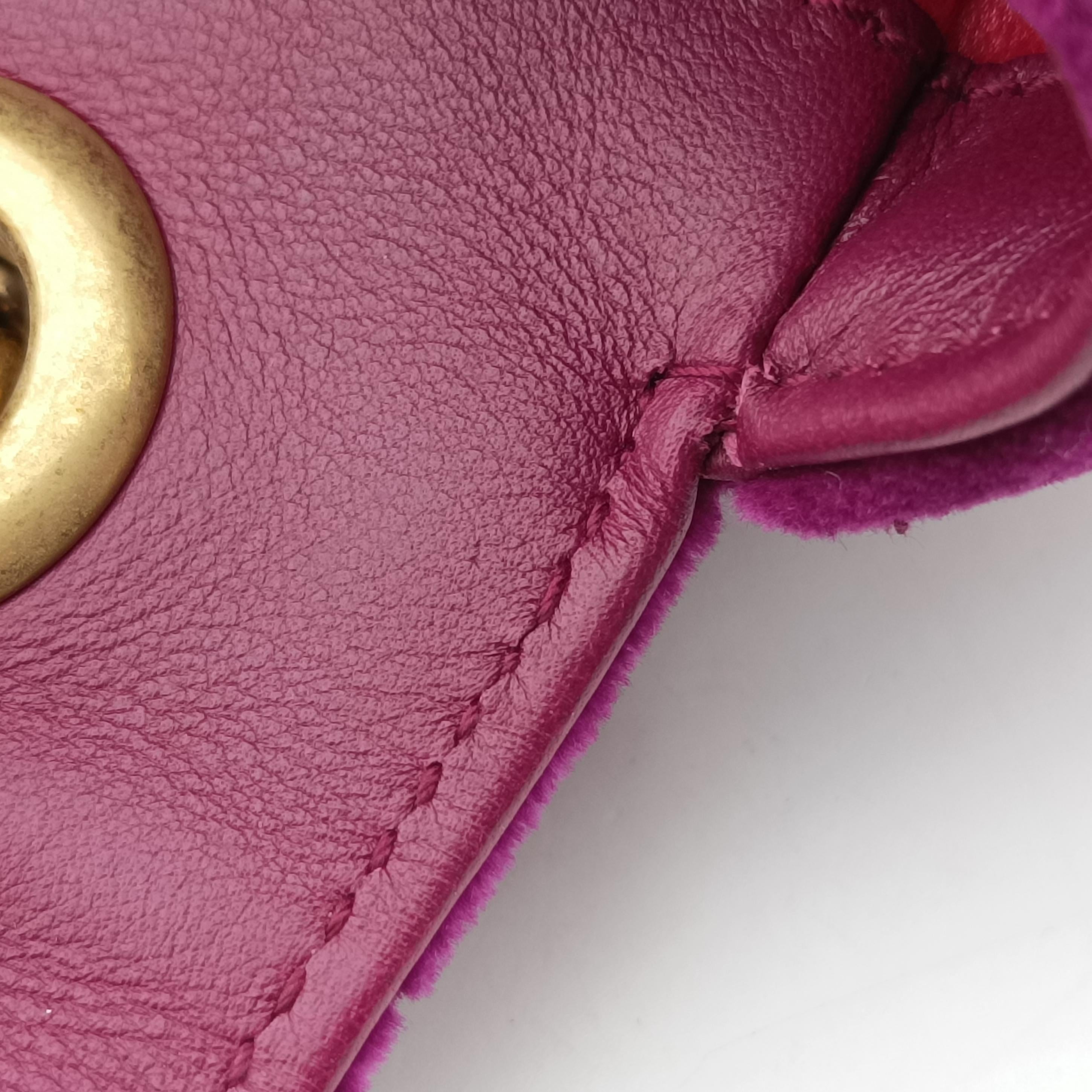 Pre-owned Gucci GG Marmont Purple×Multicolour velour 443496 shoulderbag | stylenewstar