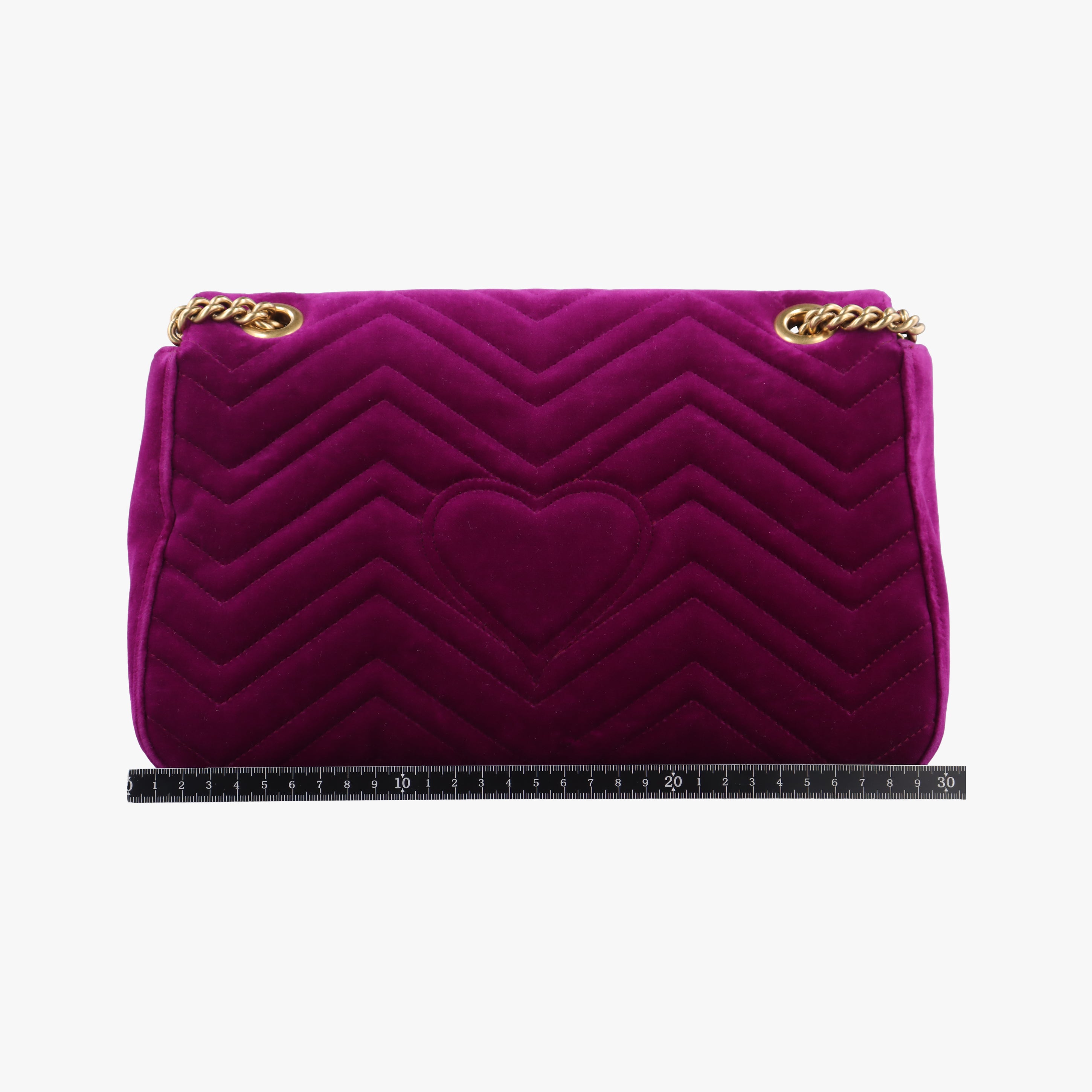 Pre-owned Gucci GG Marmont Purple×Multicolour velour 443496 shoulderbag | stylenewstar