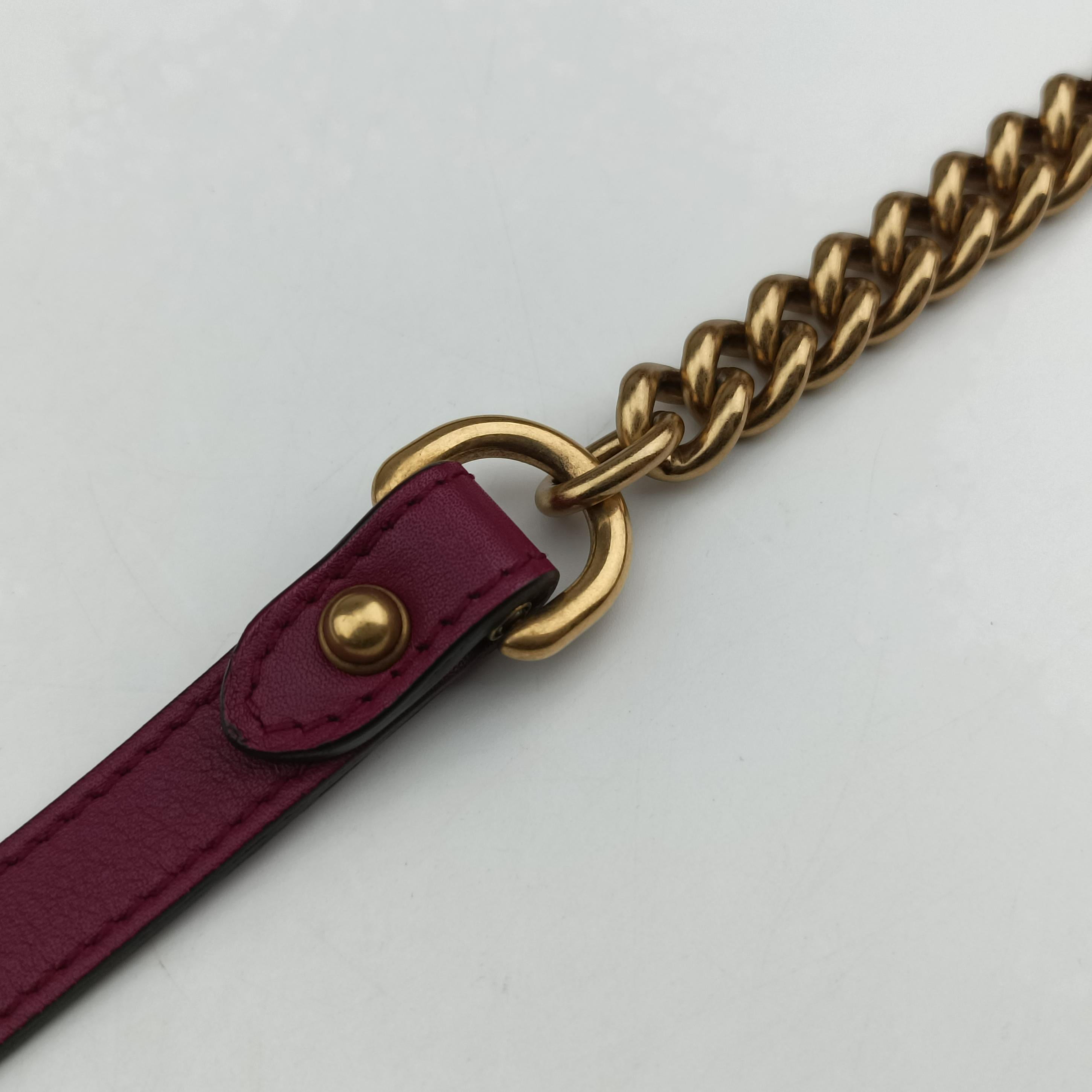 Pre-owned Gucci GG Marmont Purple×Multicolour velour 443496 shoulderbag | stylenewstar