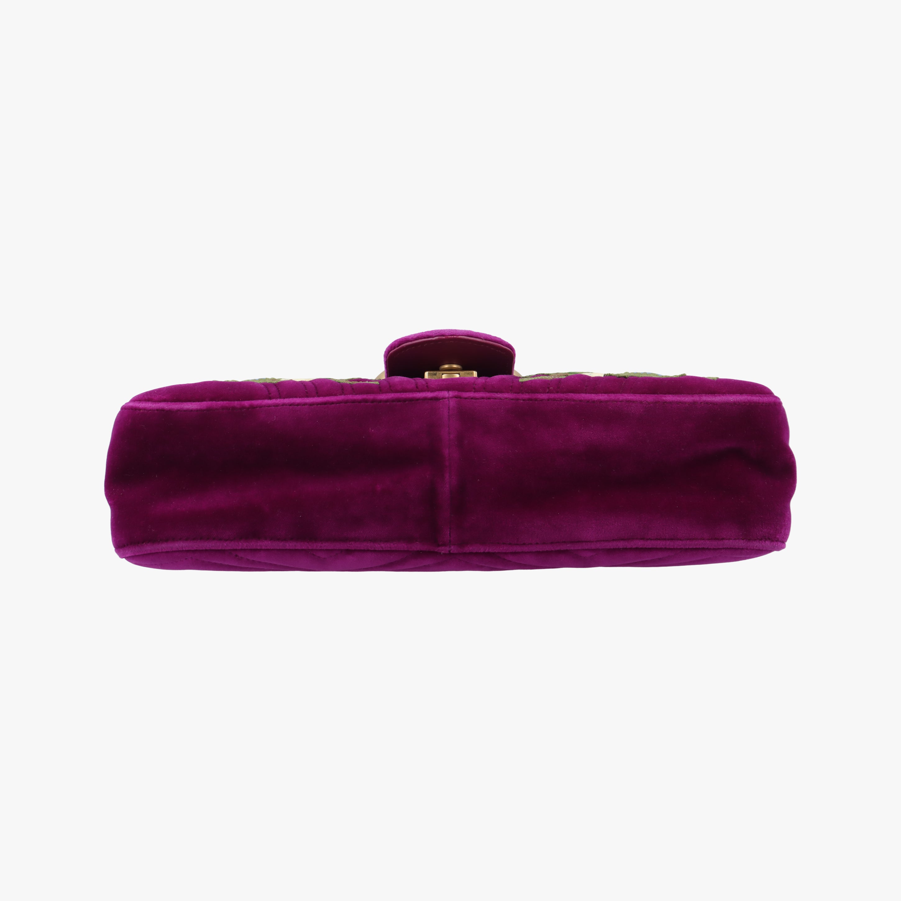 Pre-owned Gucci GG Marmont Purple×Multicolour velour 443496 shoulderbag | stylenewstar