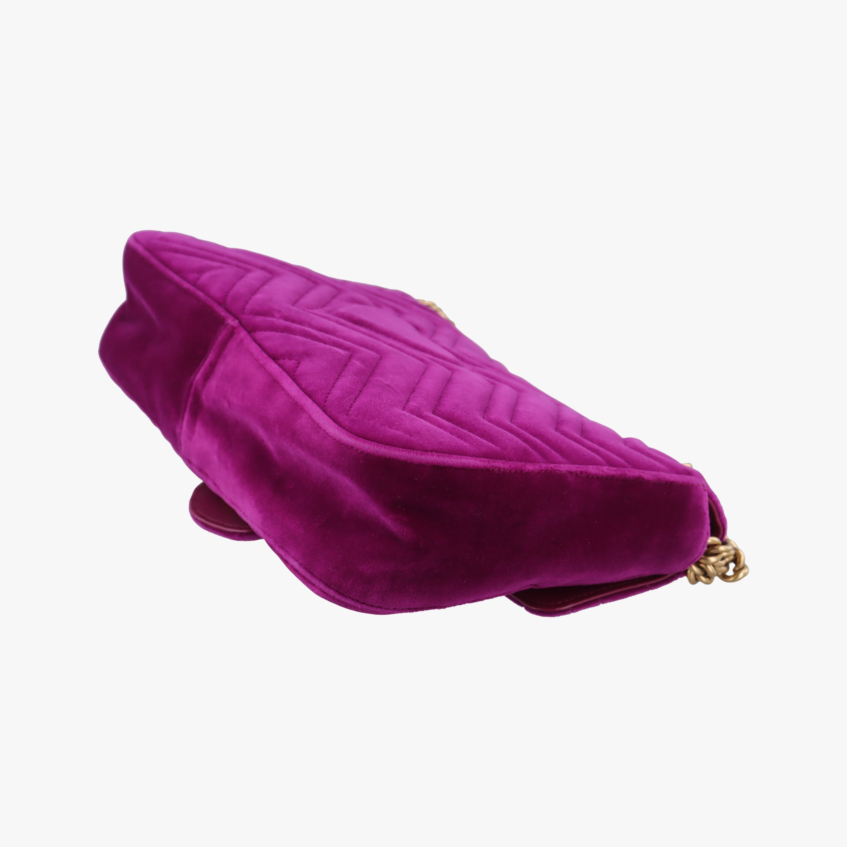 Pre-owned Gucci GG Marmont Purple×Multicolour velour 443496 shoulderbag | stylenewstar