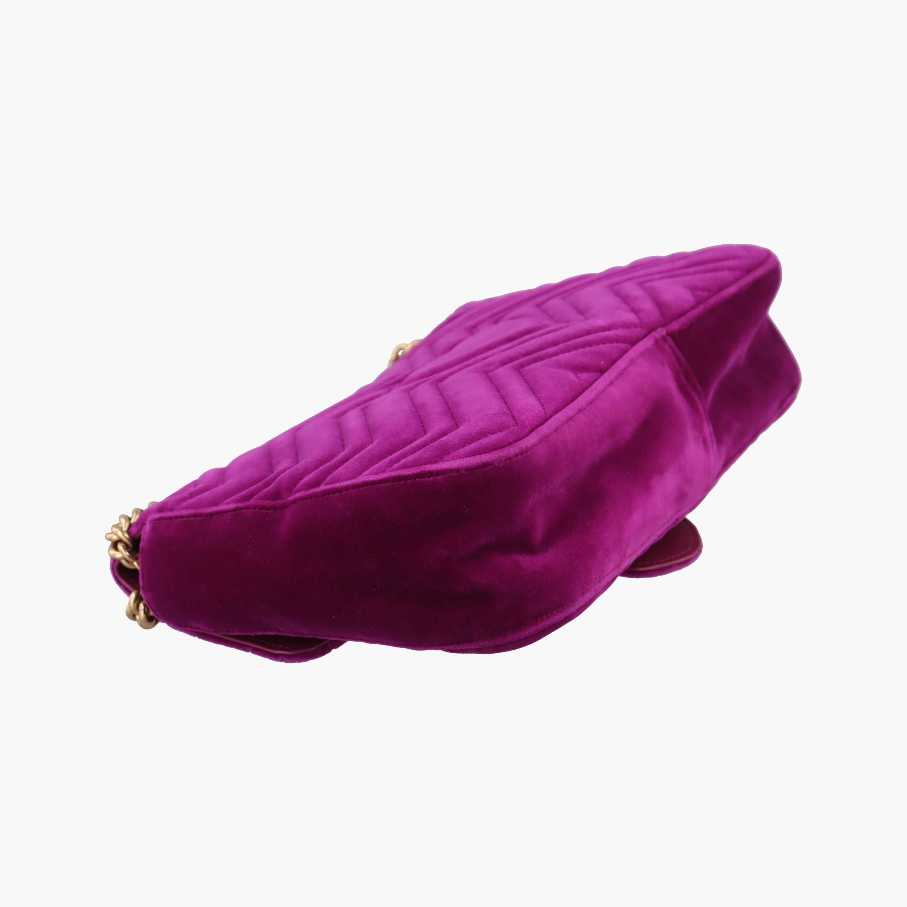 Pre-owned Gucci GG Marmont Purple×Multicolour velour 443496 shoulderbag | stylenewstar