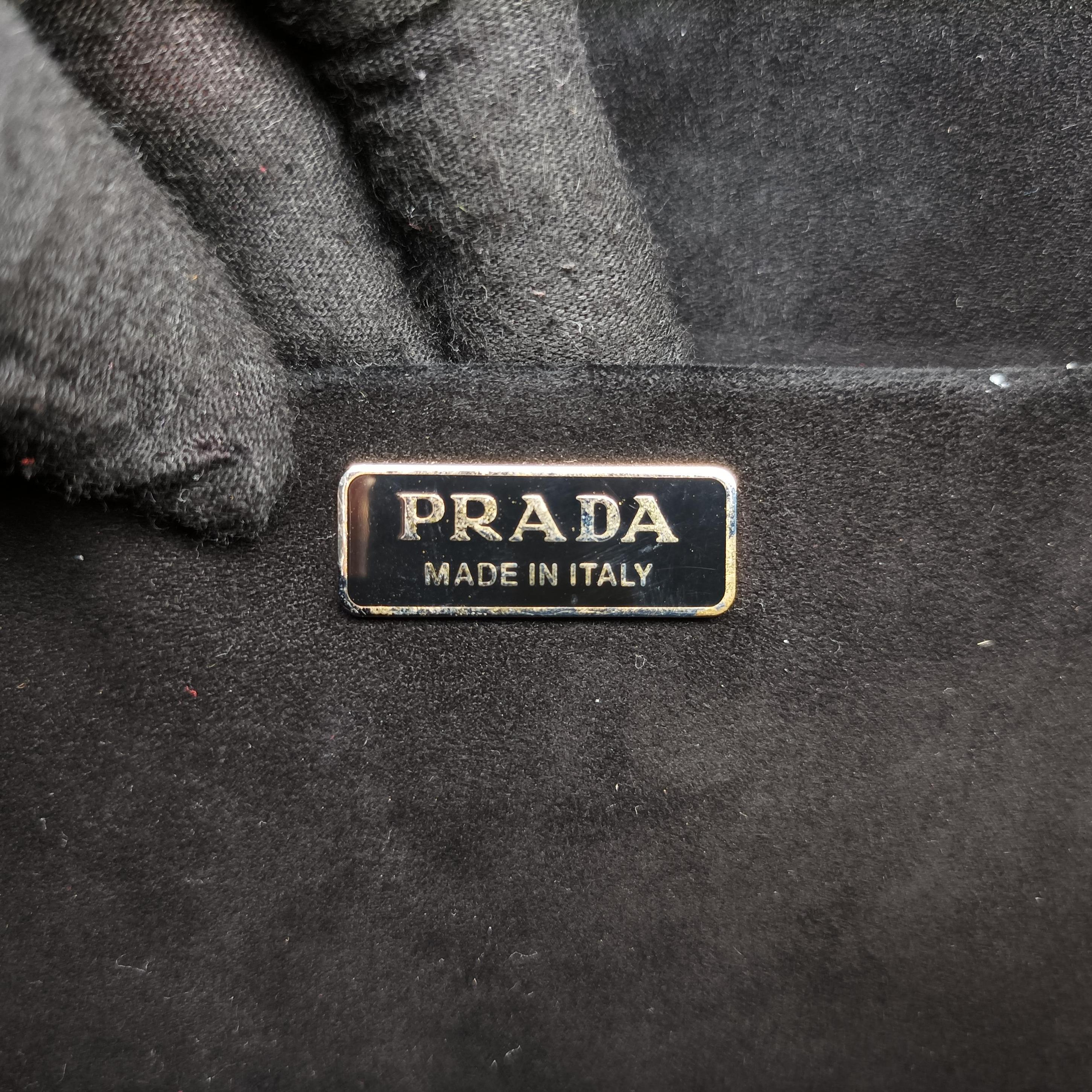 Secondhand Prada Cahier Green×Multicolour velour 1BD075 shoulderbag | stylenewstar