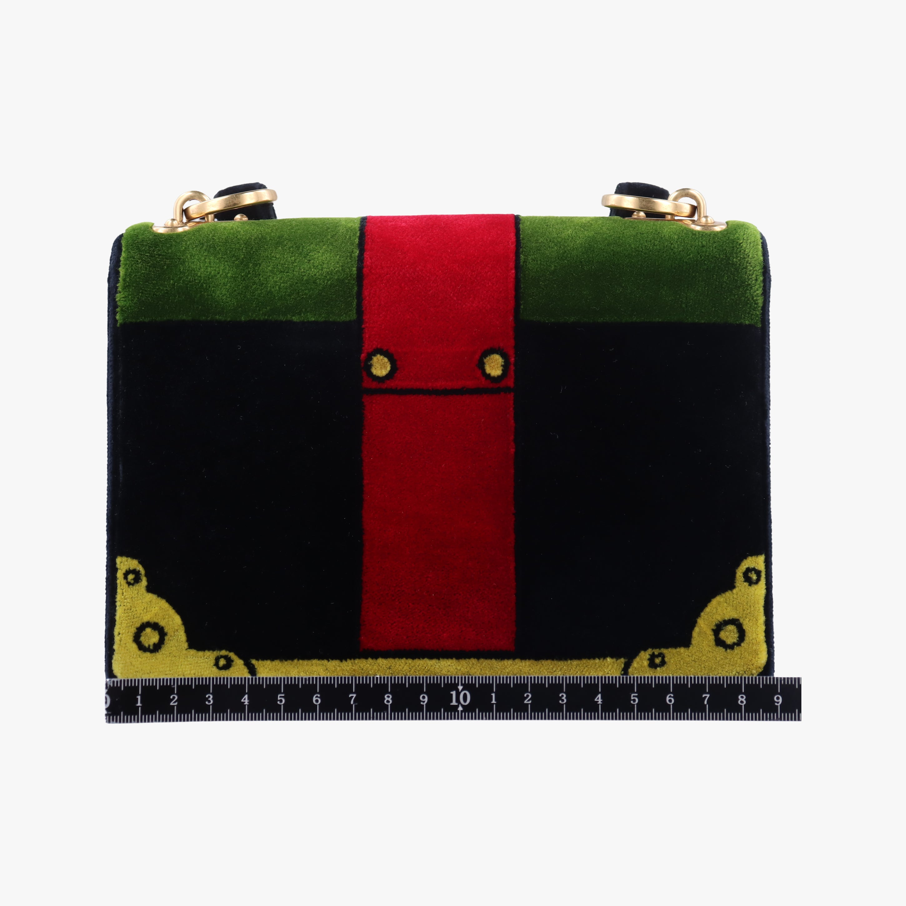 Secondhand Prada Cahier Green×Multicolour velour 1BD075 shoulderbag | stylenewstar