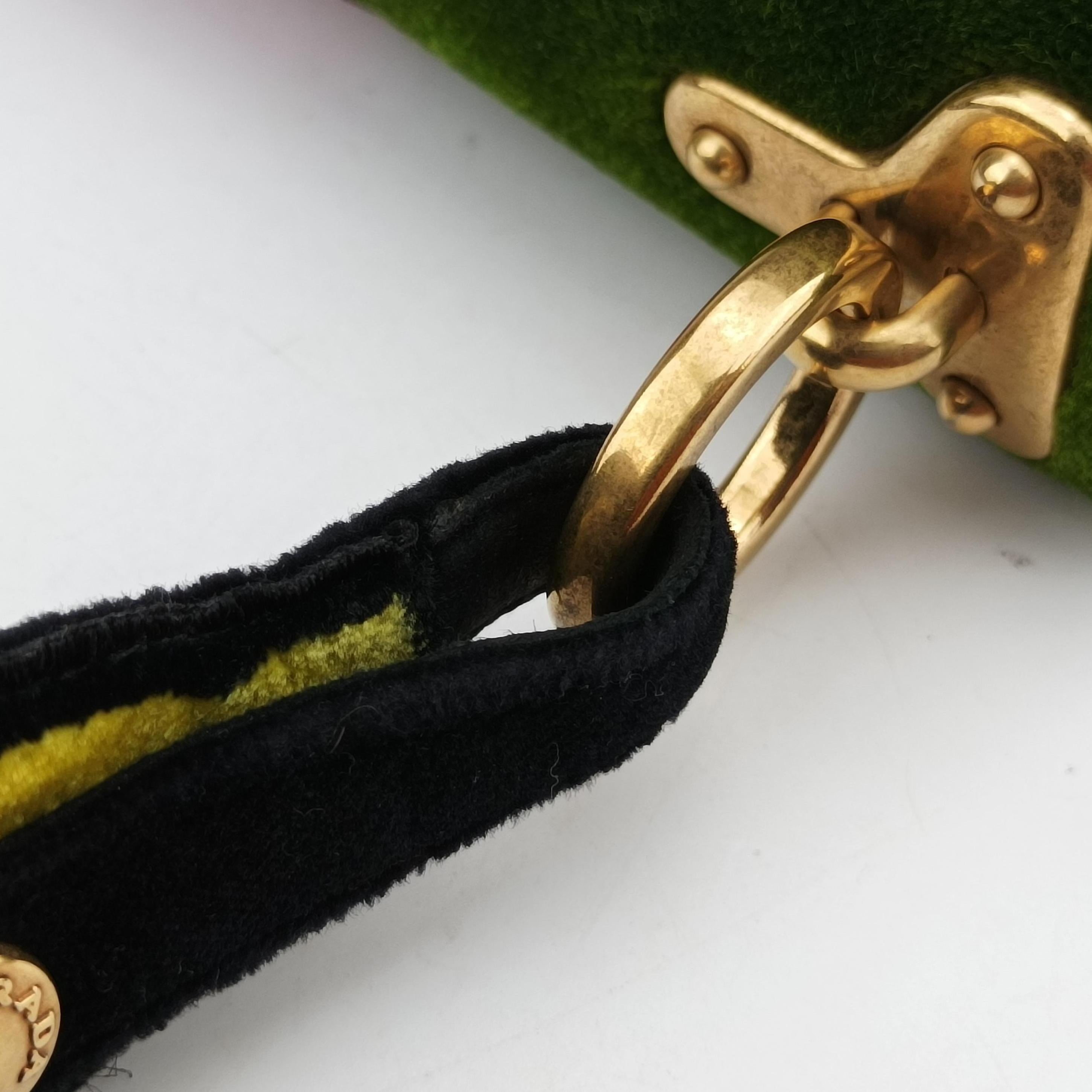 Secondhand Prada Cahier Green×Multicolour velour 1BD075 shoulderbag | stylenewstar