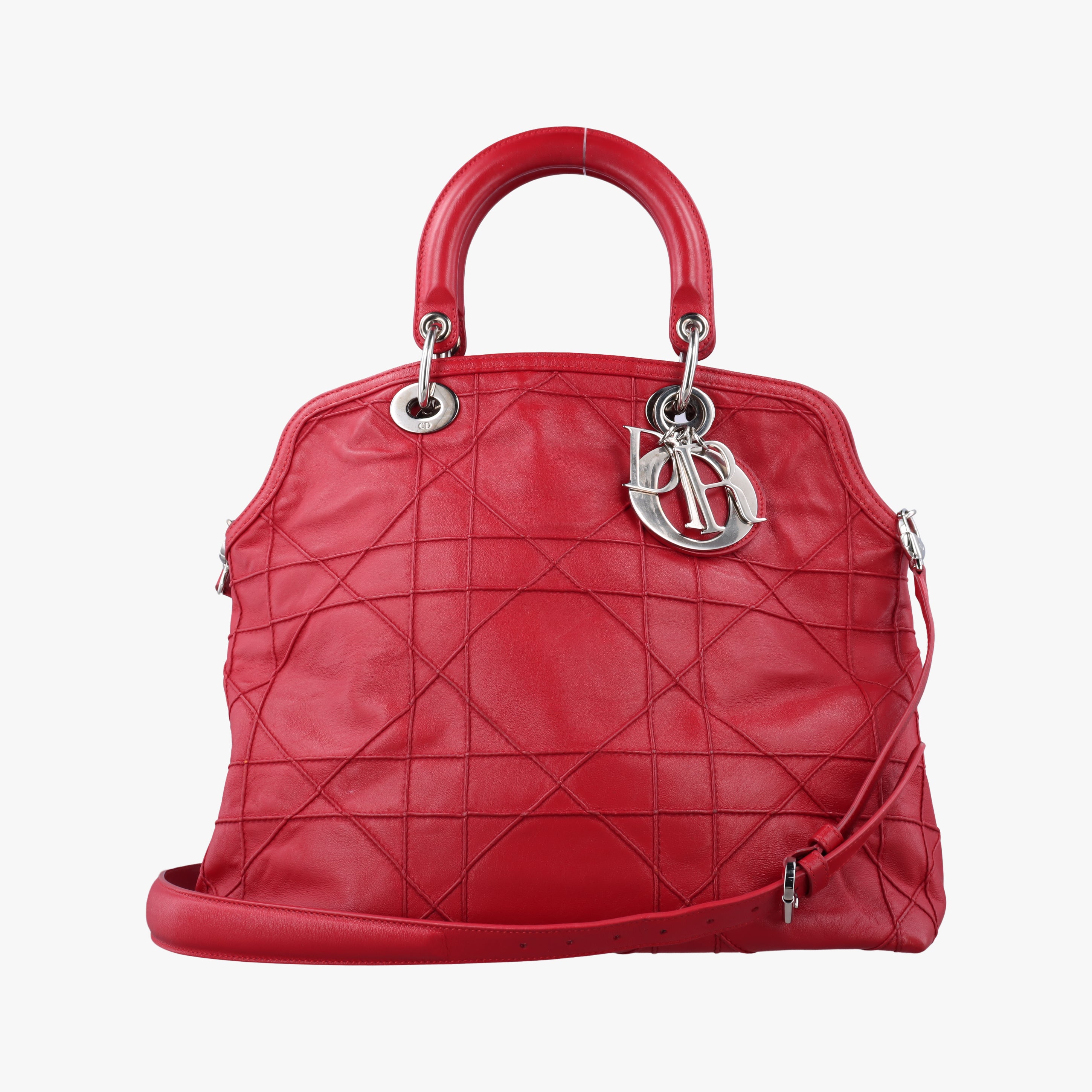 Pre-owned Christian Dior granville Red lambskin  shoulderbag | stylenewstar