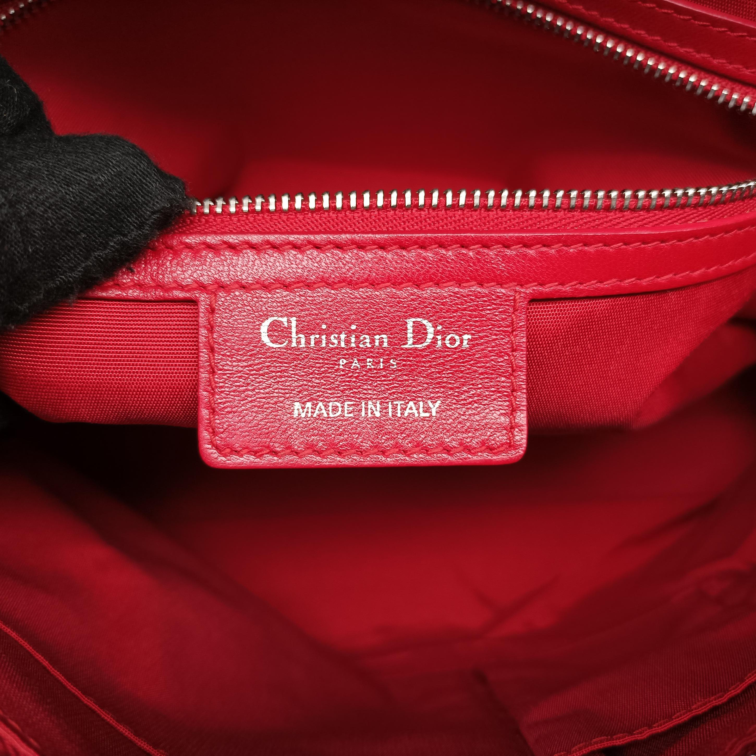Pre-owned Christian Dior granville Red lambskin  shoulderbag | stylenewstar