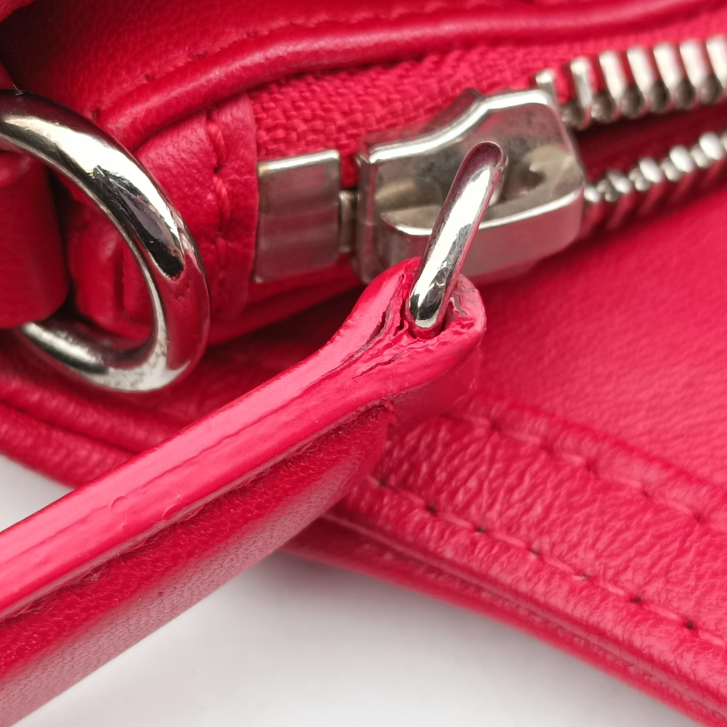 Pre-owned Christian Dior granville Red lambskin  shoulderbag | stylenewstar