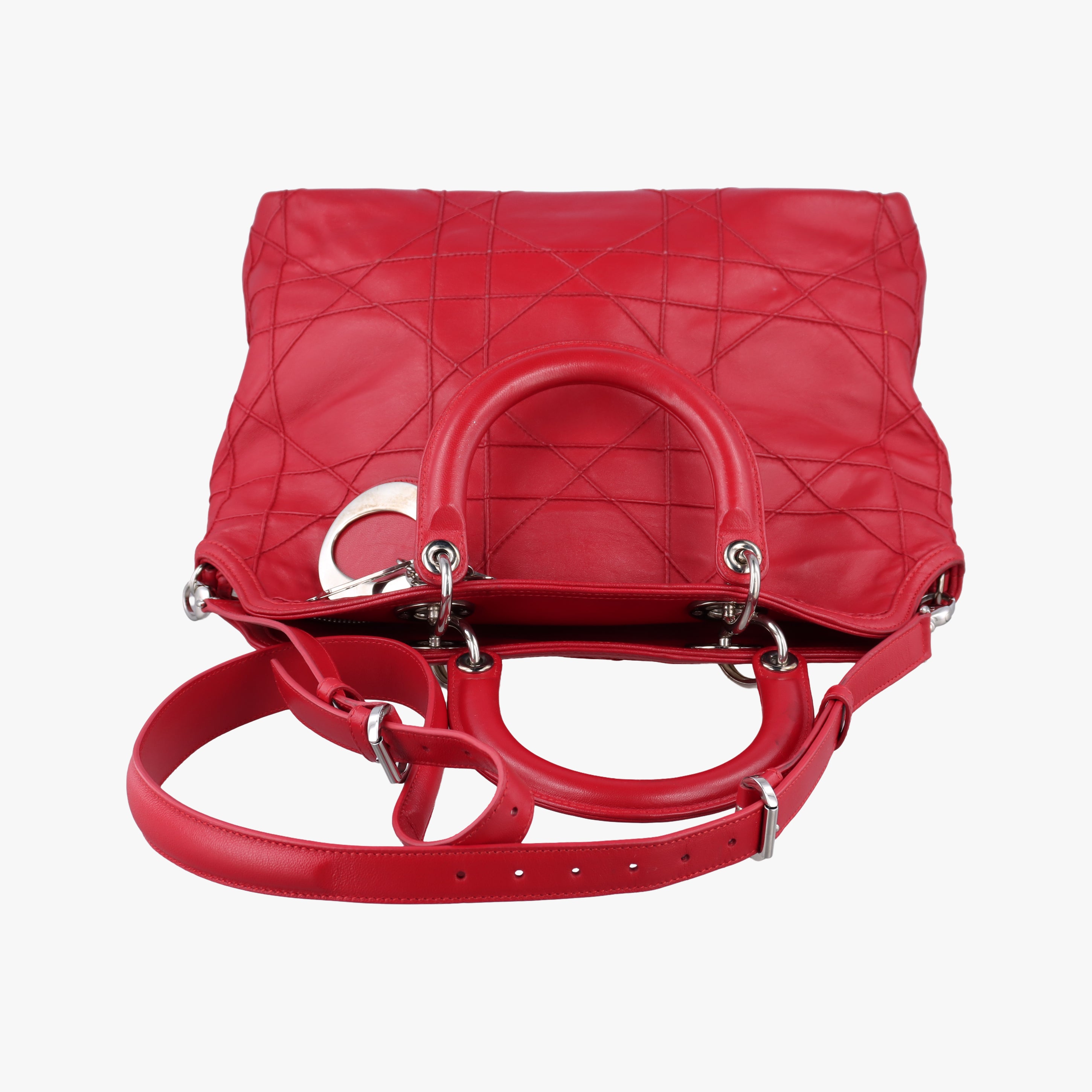 Pre-owned Christian Dior granville Red lambskin  shoulderbag | stylenewstar