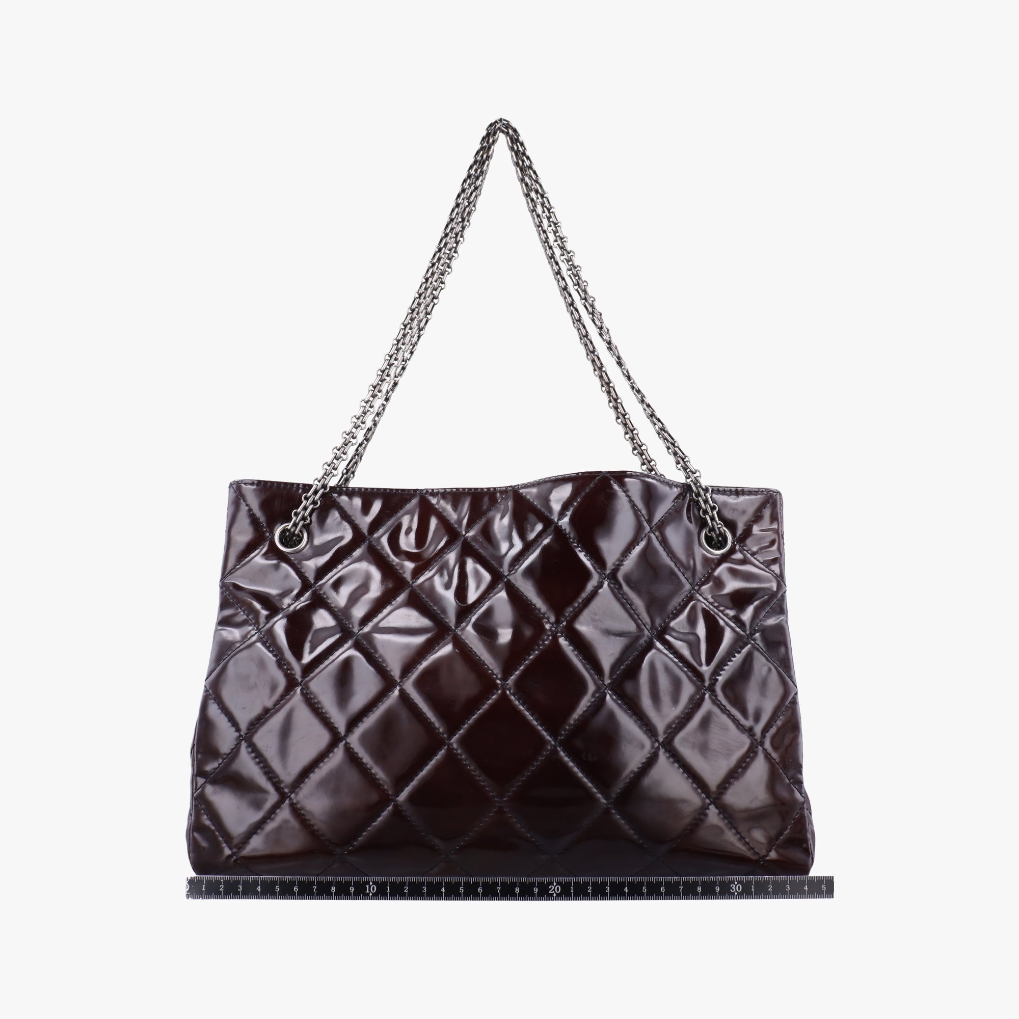 Pre-owned Chanel Matelasse 2.55 Shopper tote Brown Patent A50976 shoulderbag | stylenewstar