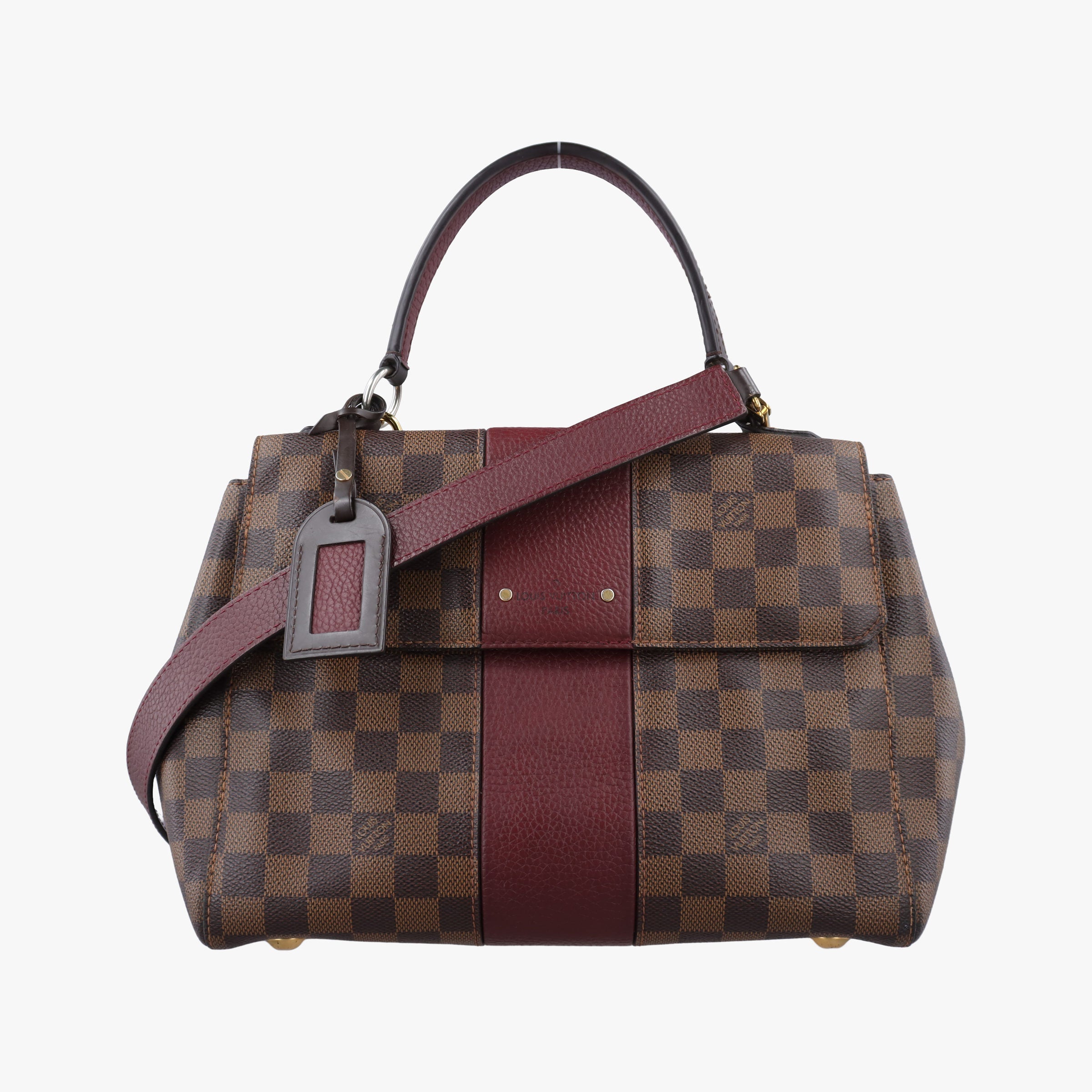 Vintage Louis Vuitton BOND STREET EBENE×bordeaux Damier Canvas aTaurillon leather N64416 shoulderbag | stylenewstar
