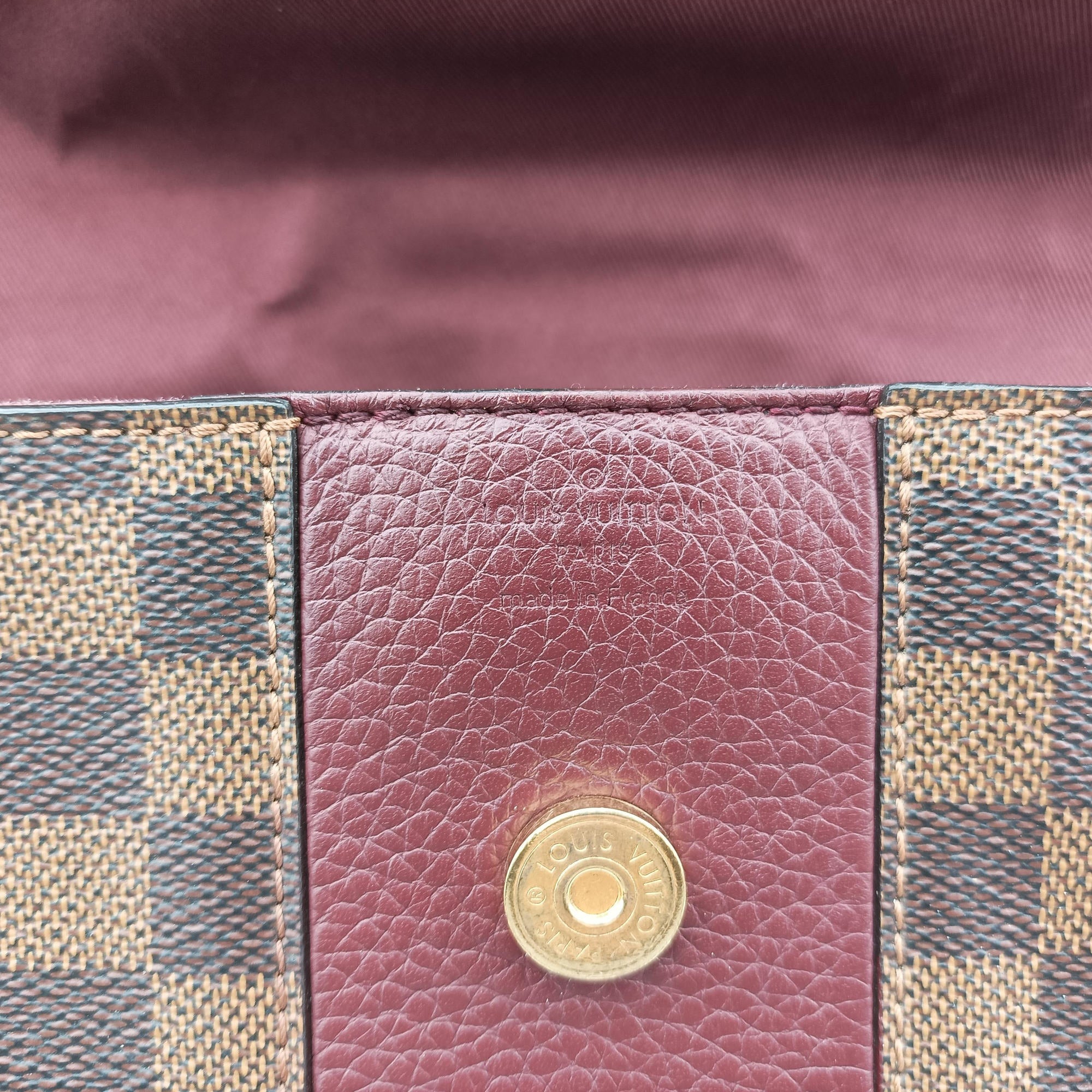 Vintage Louis Vuitton BOND STREET EBENE×bordeaux Damier Canvas aTaurillon leather N64416 shoulderbag | stylenewstar