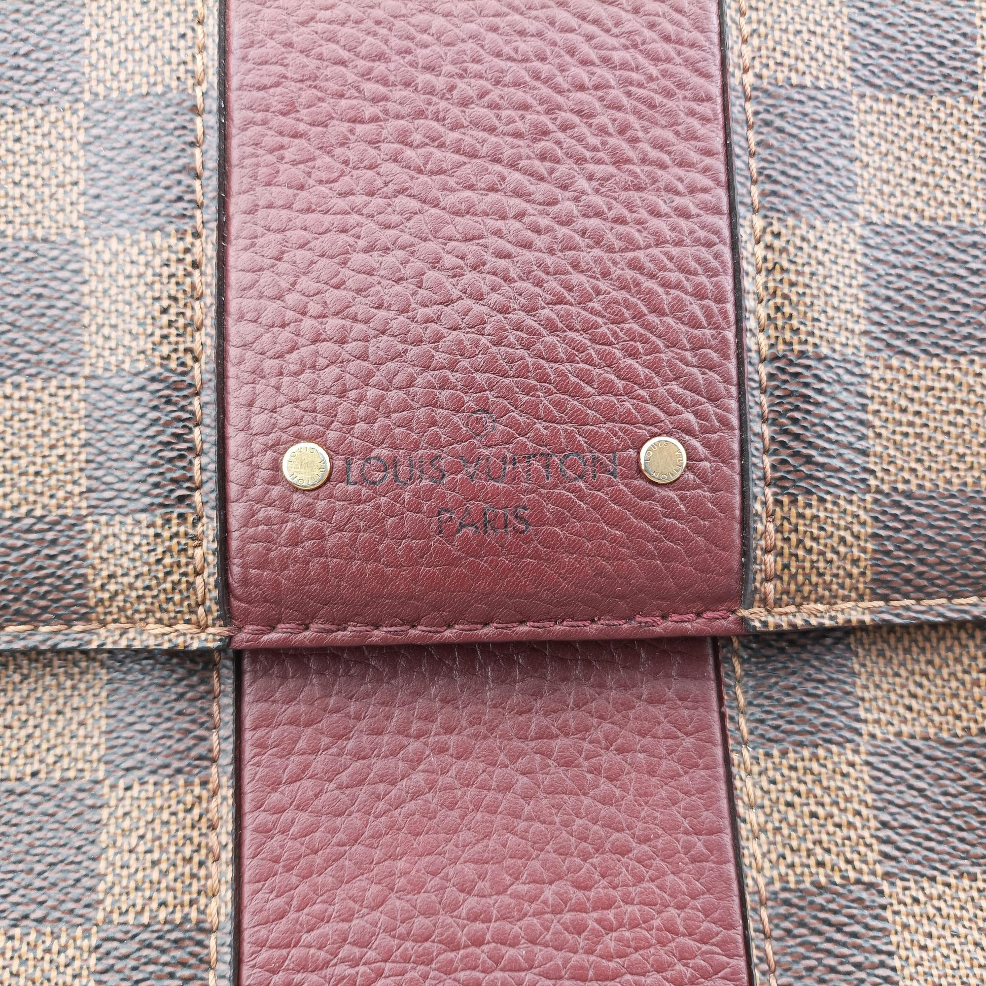 Vintage Louis Vuitton BOND STREET EBENE×bordeaux Damier Canvas aTaurillon leather N64416 shoulderbag | stylenewstar