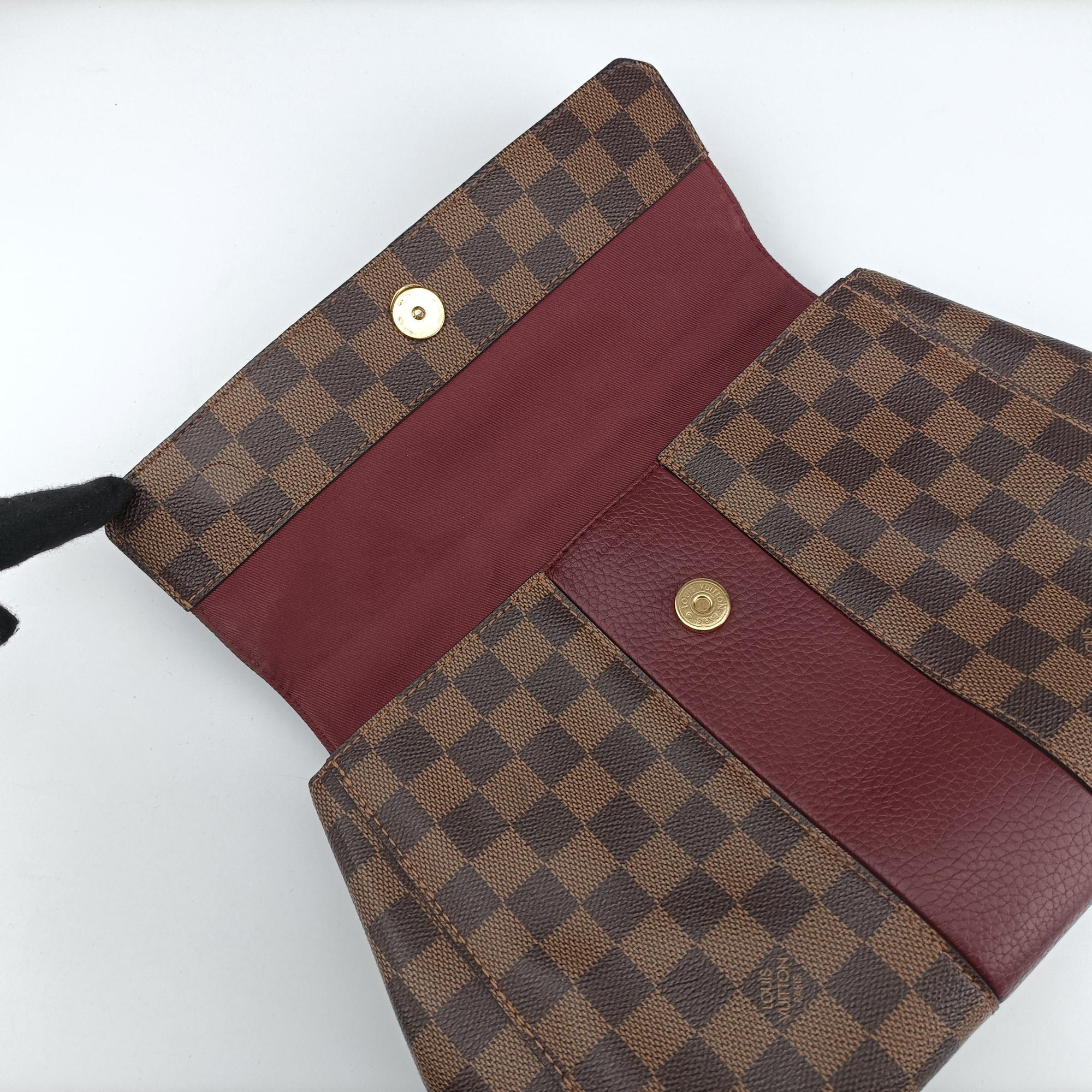 Vintage Louis Vuitton BOND STREET EBENE×bordeaux Damier Canvas aTaurillon leather N64416 shoulderbag | stylenewstar