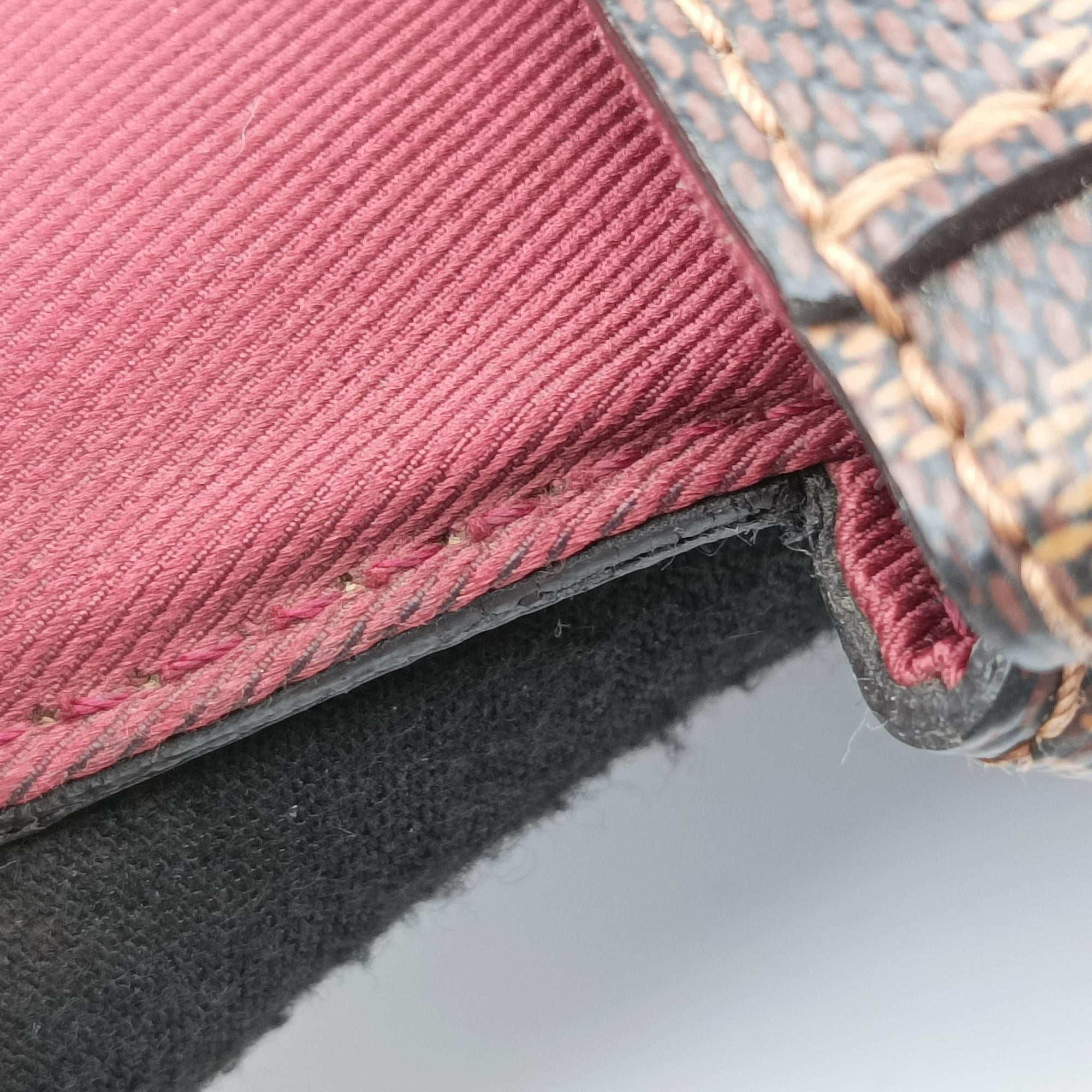 Vintage Louis Vuitton BOND STREET EBENE×bordeaux Damier Canvas aTaurillon leather N64416 shoulderbag | stylenewstar