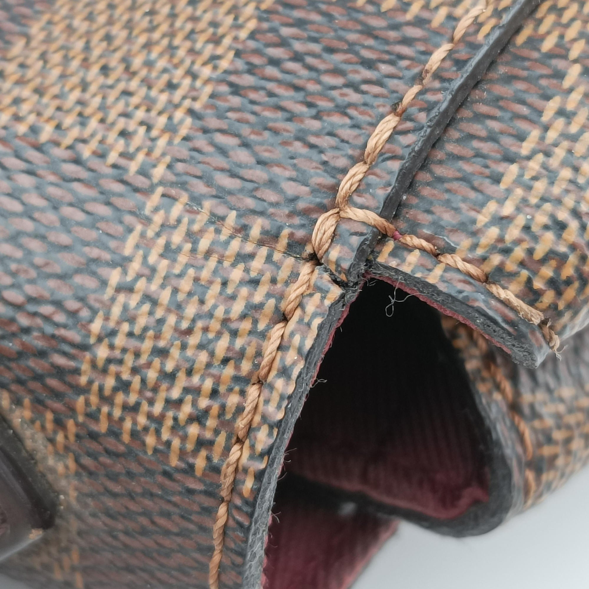 Vintage Louis Vuitton BOND STREET EBENE×bordeaux Damier Canvas aTaurillon leather N64416 shoulderbag | stylenewstar