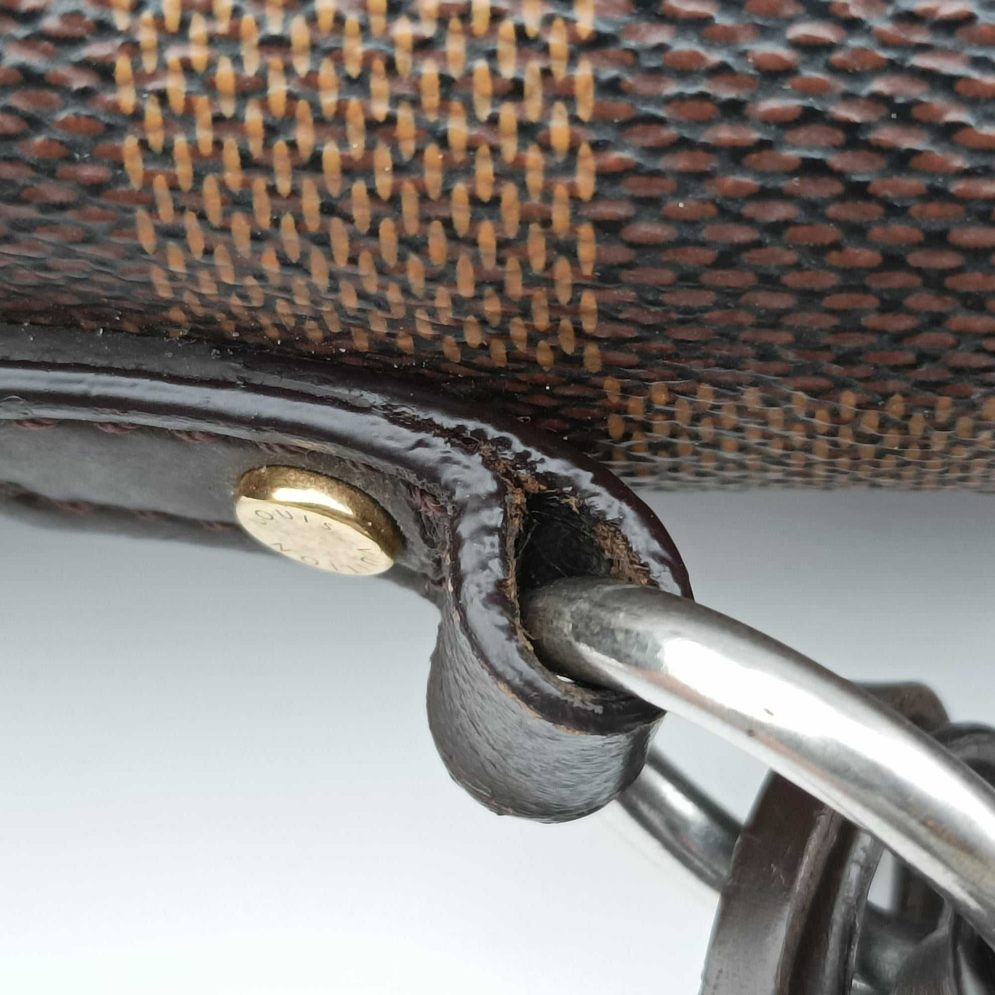 Vintage Louis Vuitton BOND STREET EBENE×bordeaux Damier Canvas aTaurillon leather N64416 shoulderbag | stylenewstar