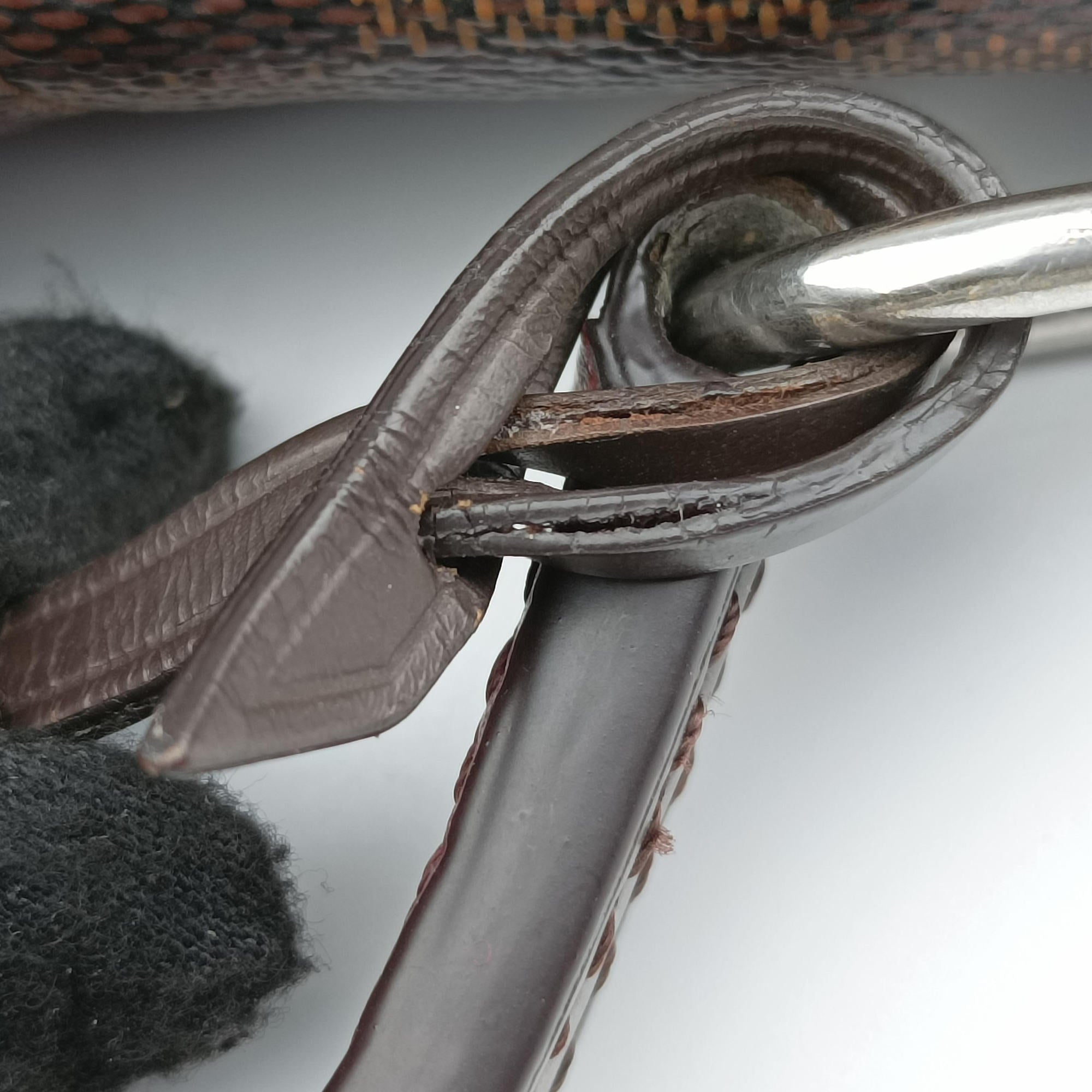 Vintage Louis Vuitton BOND STREET EBENE×bordeaux Damier Canvas aTaurillon leather N64416 shoulderbag | stylenewstar