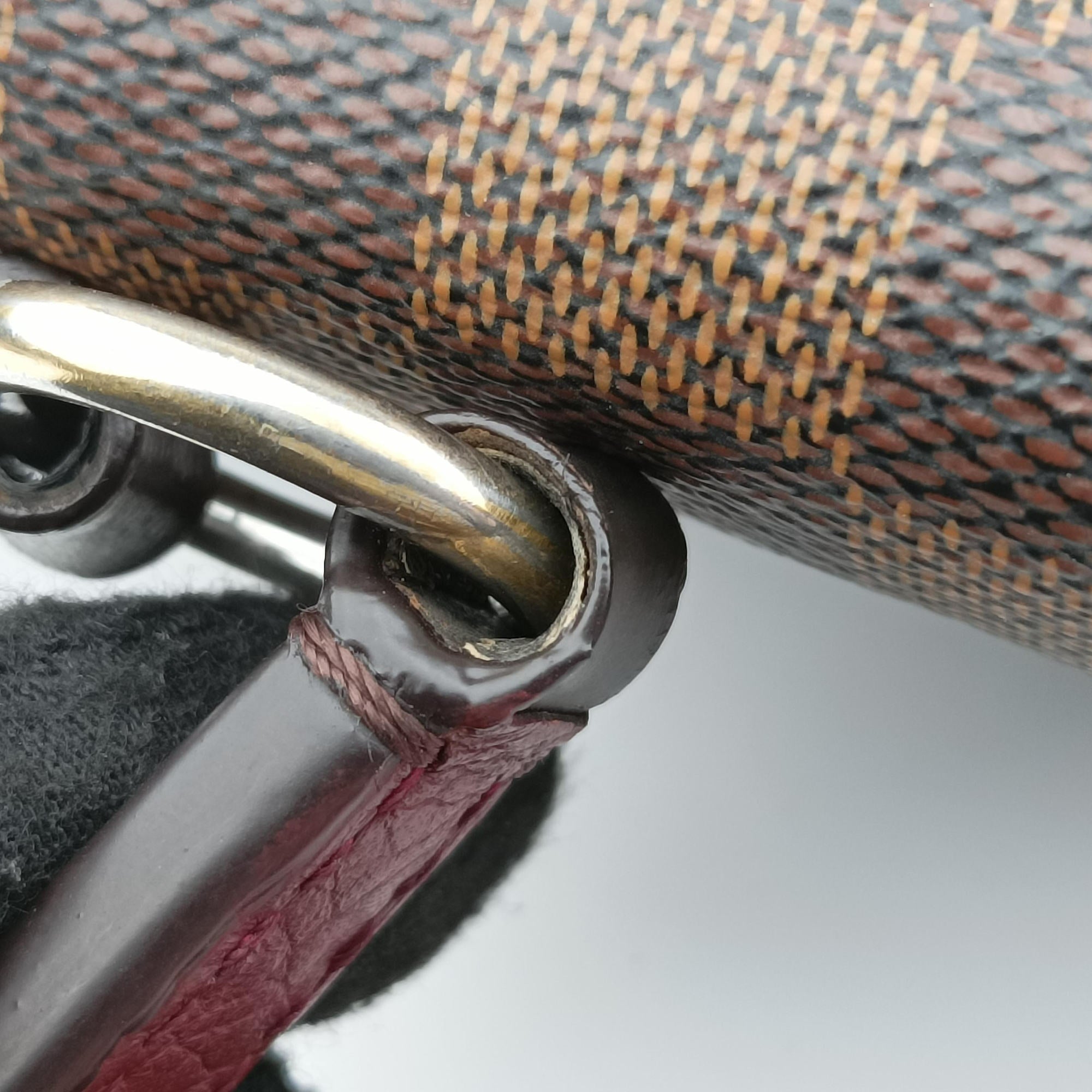 Vintage Louis Vuitton BOND STREET EBENE×bordeaux Damier Canvas aTaurillon leather N64416 shoulderbag | stylenewstar