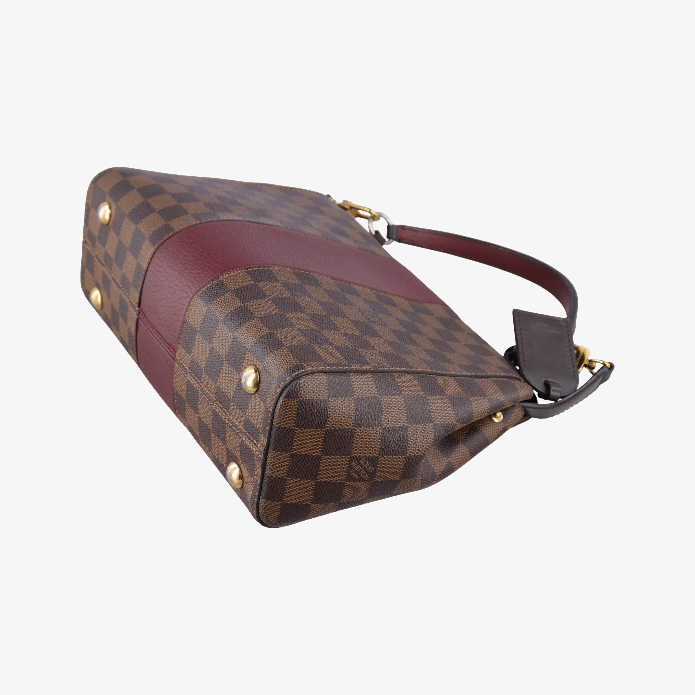 Vintage Louis Vuitton BOND STREET EBENE×bordeaux Damier Canvas aTaurillon leather N64416 shoulderbag | stylenewstar