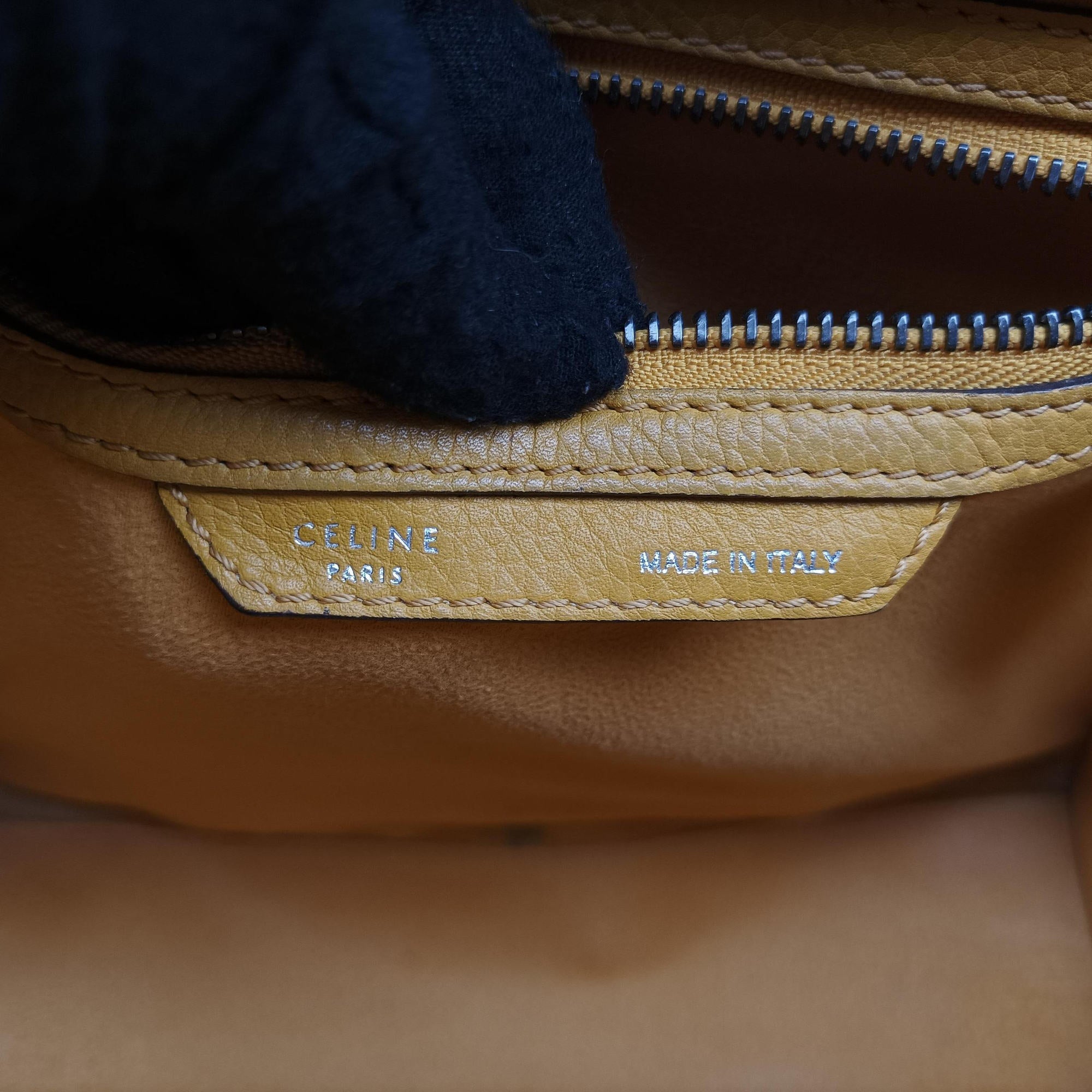 Pre-owned Celine Luggage Micro shopper Yellow Leather  handbag | stylenewstar
