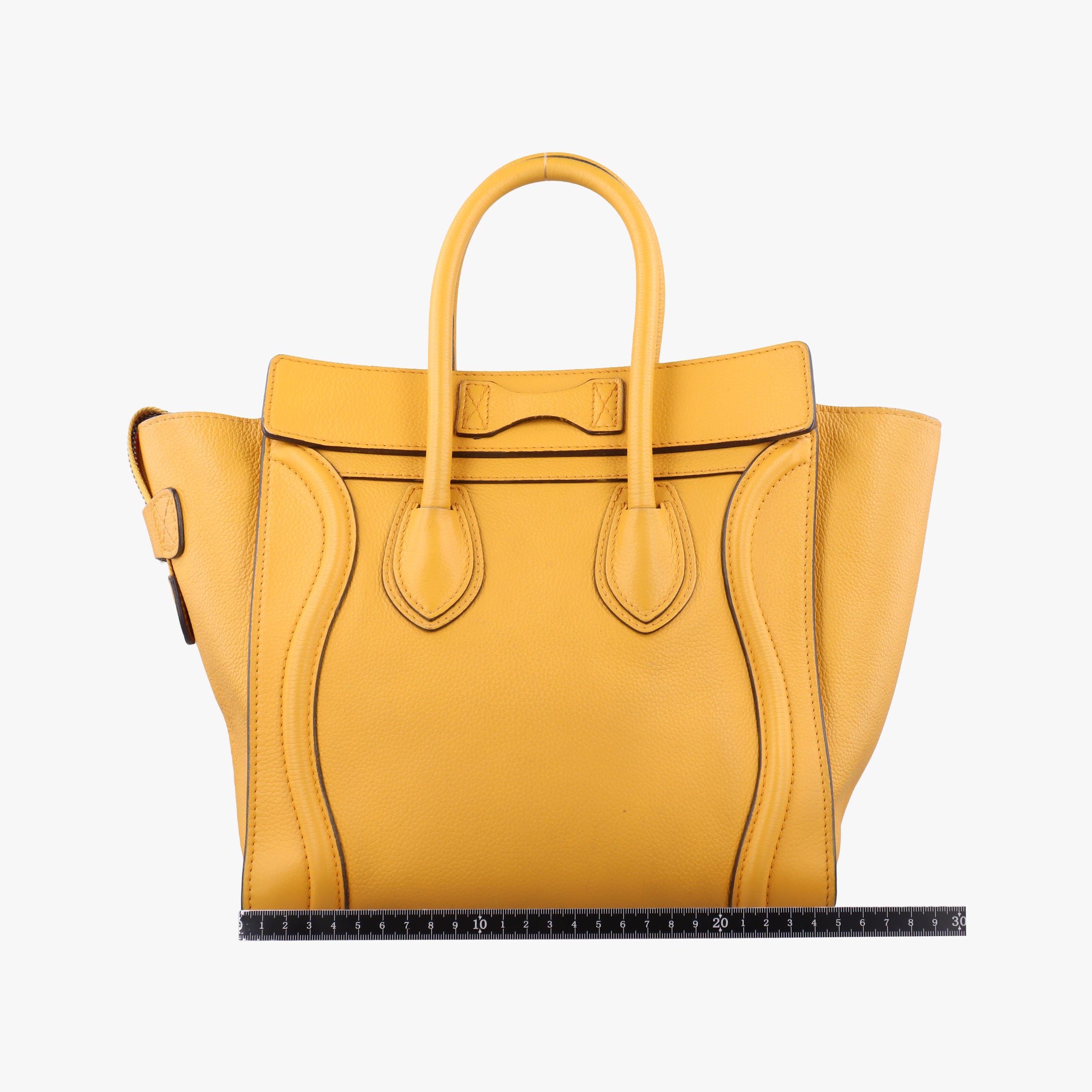 Pre-owned Celine Luggage Micro shopper Yellow Leather  handbag | stylenewstar