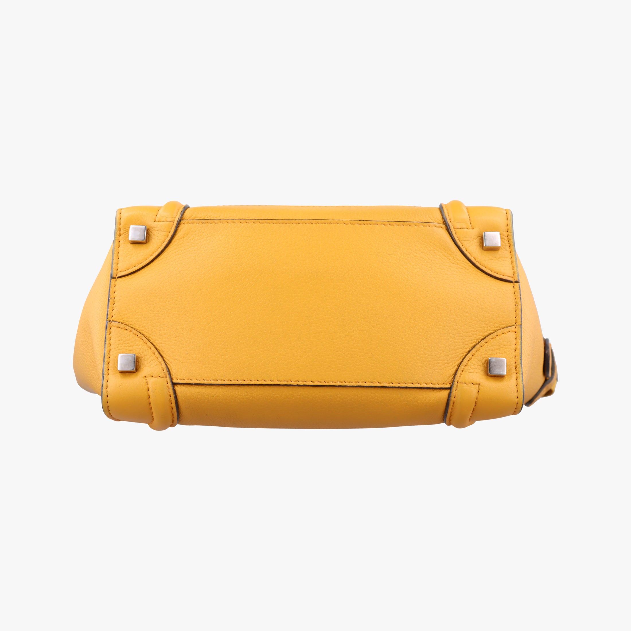 Pre-owned Celine Luggage Micro shopper Yellow Leather  handbag | stylenewstar