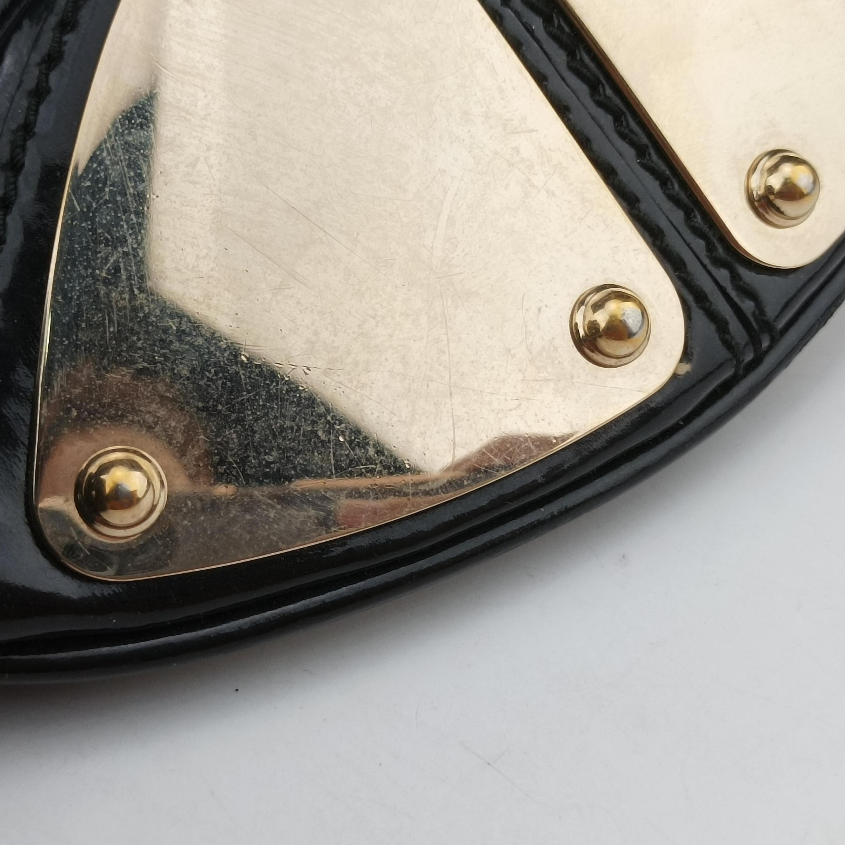 Pre-owned Gucci Bamboo Babouska Indy Hobo Black Patent 177088 handbag | stylenewstar