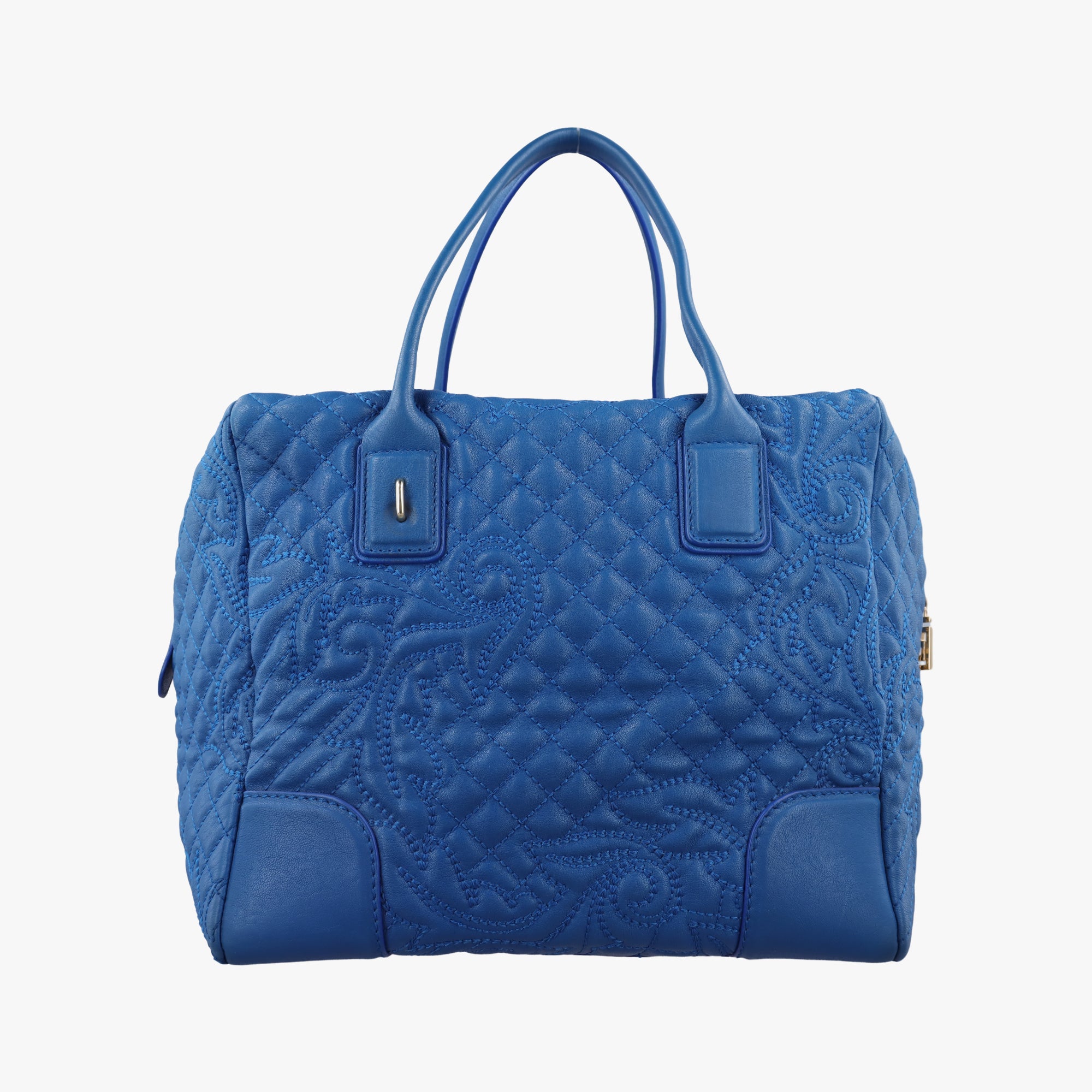 Vintage VERSACE Vanitas Medusa Blue leather  shoulderbag | stylenewstar