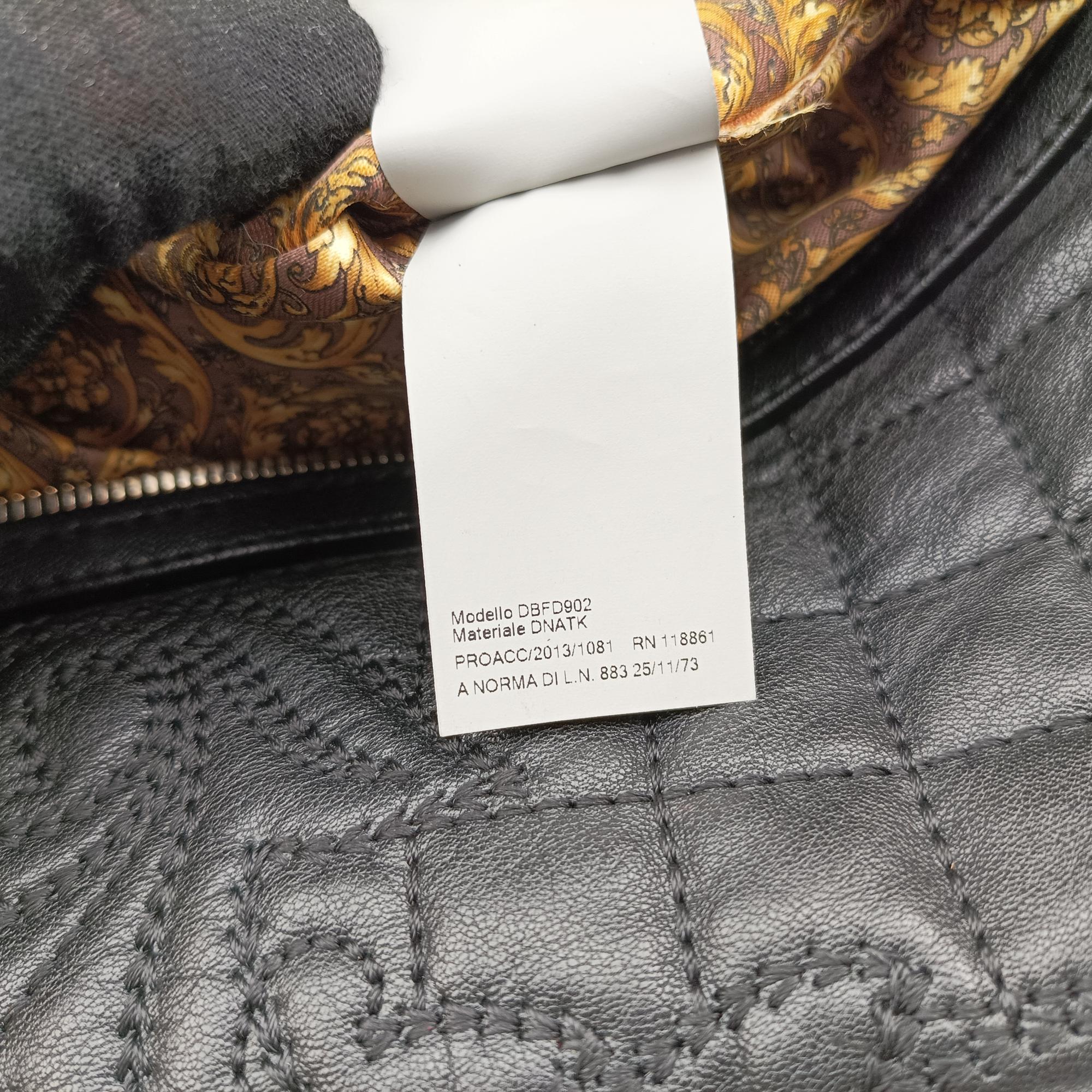 Pre-owned VERSACE Vanitas Medusa Black Leather  shoulderbag | stylenewstar