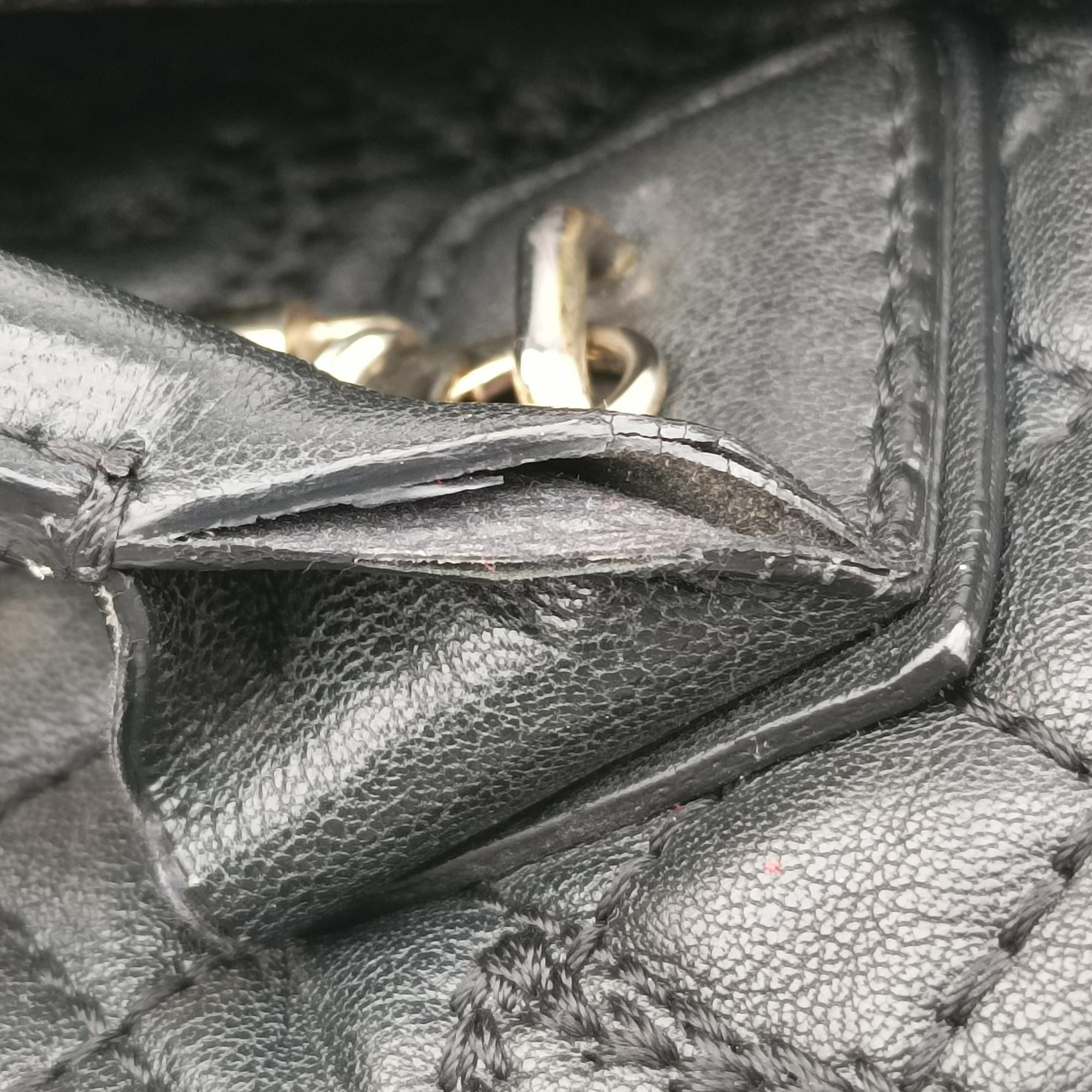 Pre-owned VERSACE Vanitas Medusa Black Leather  shoulderbag | stylenewstar