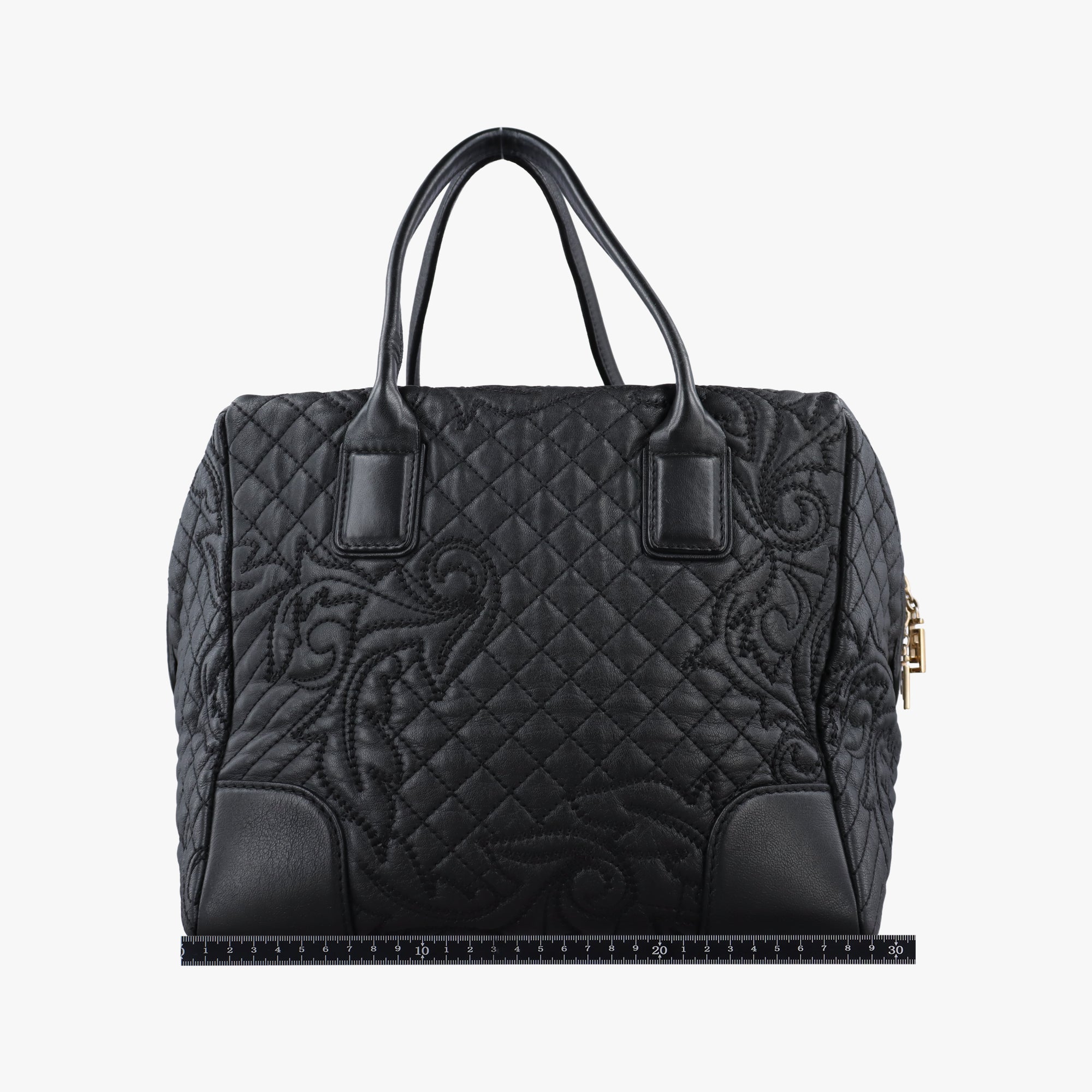 Pre-owned VERSACE Vanitas Medusa Black Leather  shoulderbag | stylenewstar