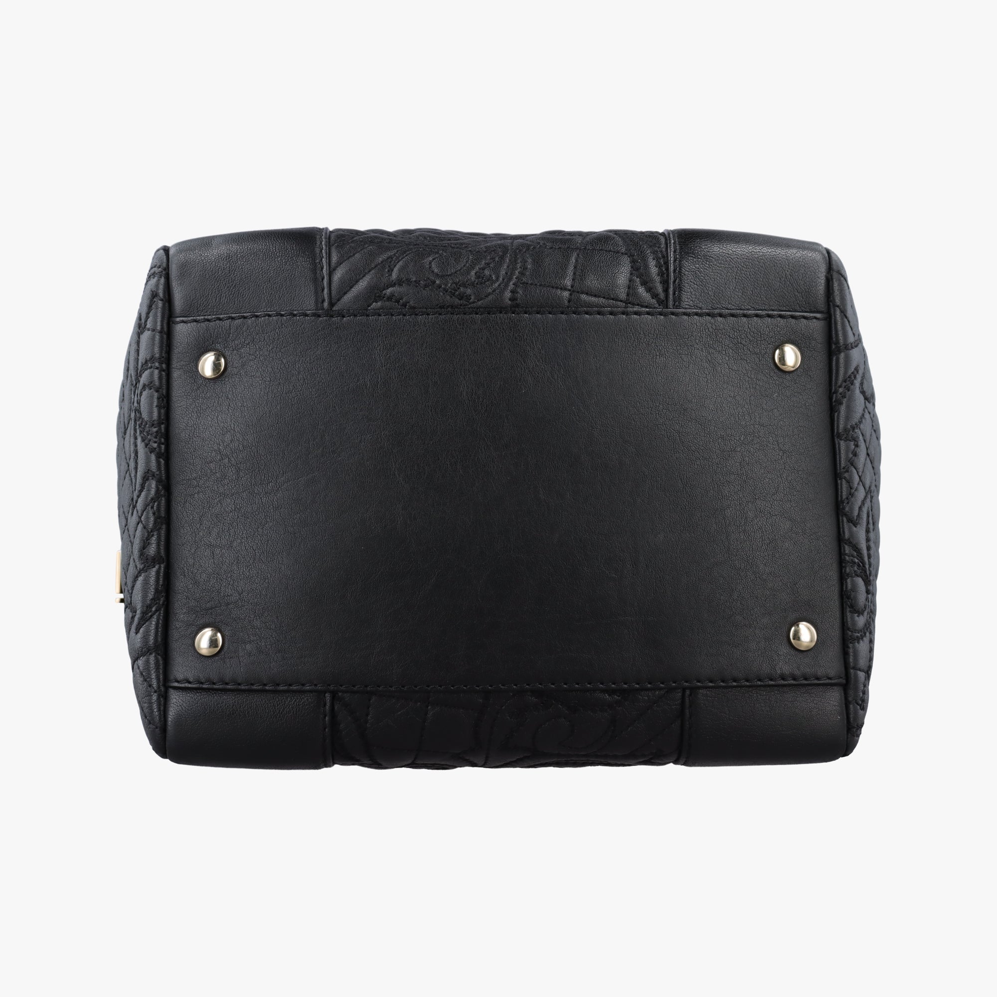 Pre-owned VERSACE Vanitas Medusa Black Leather  shoulderbag | stylenewstar
