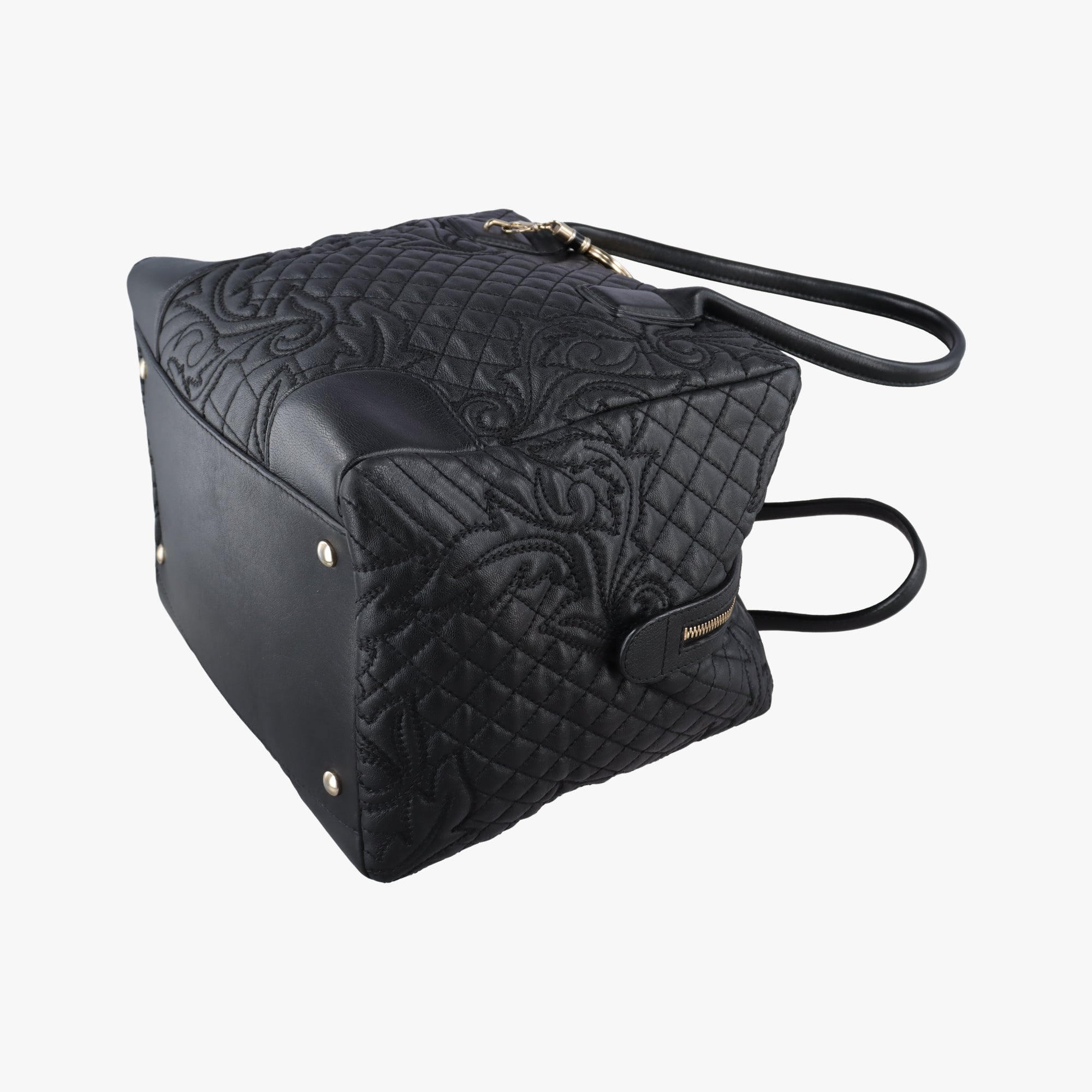 Pre-owned VERSACE Vanitas Medusa Black Leather  shoulderbag | stylenewstar