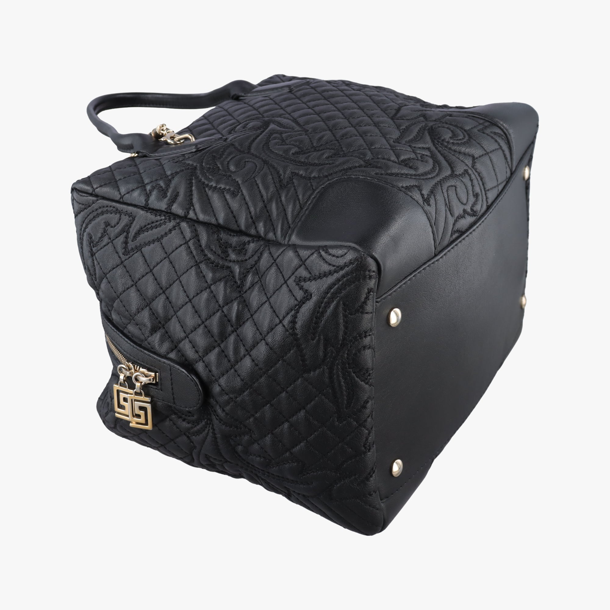 Pre-owned VERSACE Vanitas Medusa Black Leather  shoulderbag | stylenewstar