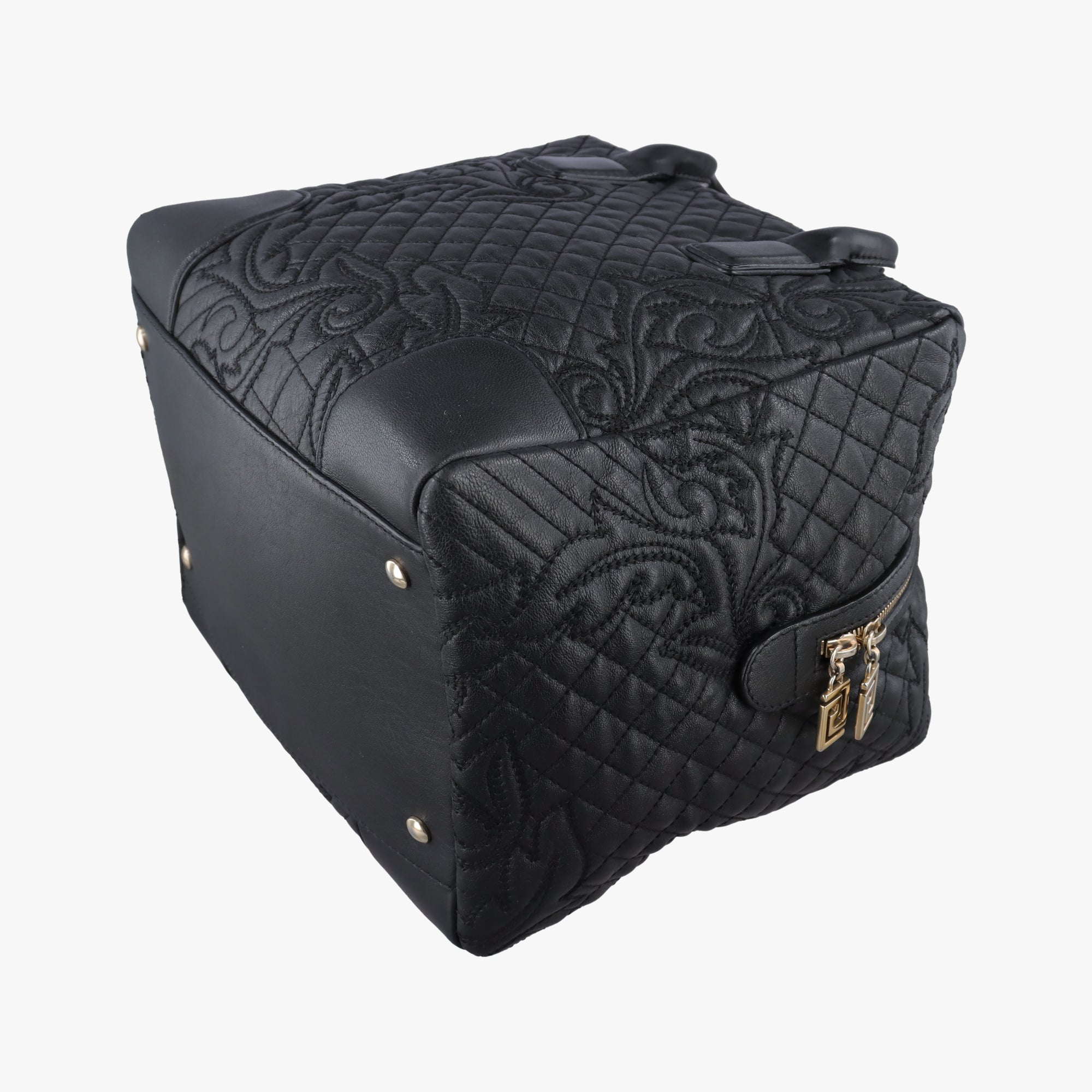 Pre-owned VERSACE Vanitas Medusa Black Leather  shoulderbag | stylenewstar