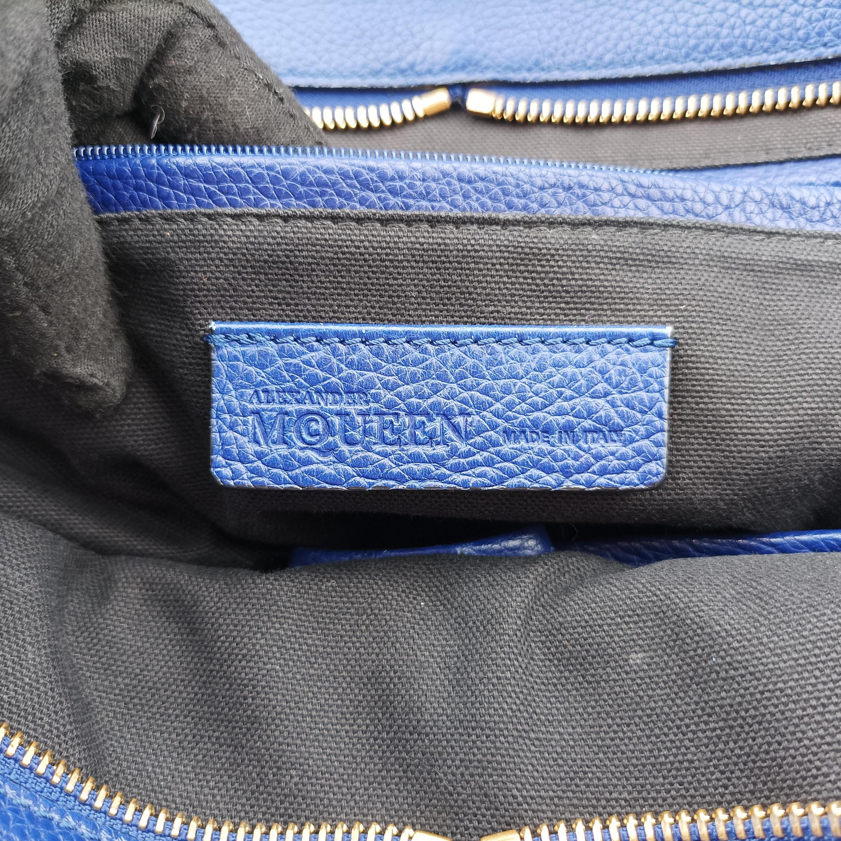 Pre-owned Alexander McQueen Skull Padlock Medium Blue Leather  shoulderbag | stylenewstar